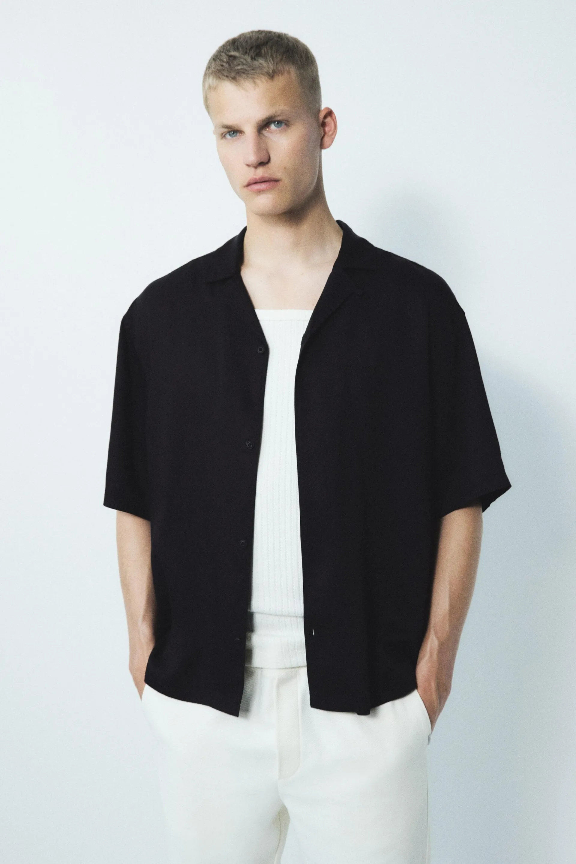 Chemise ample avec col cubain