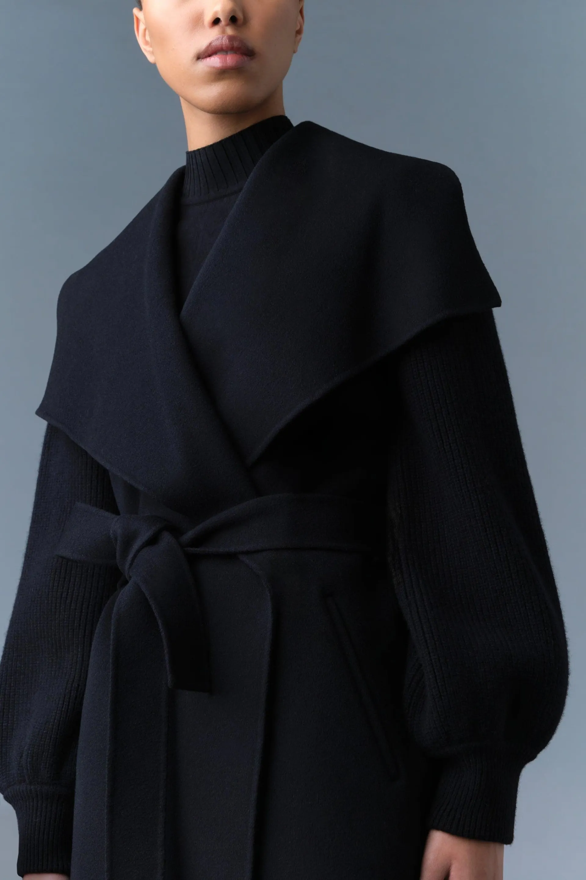 MAI-NV Double-Face Wool Wrap Coat