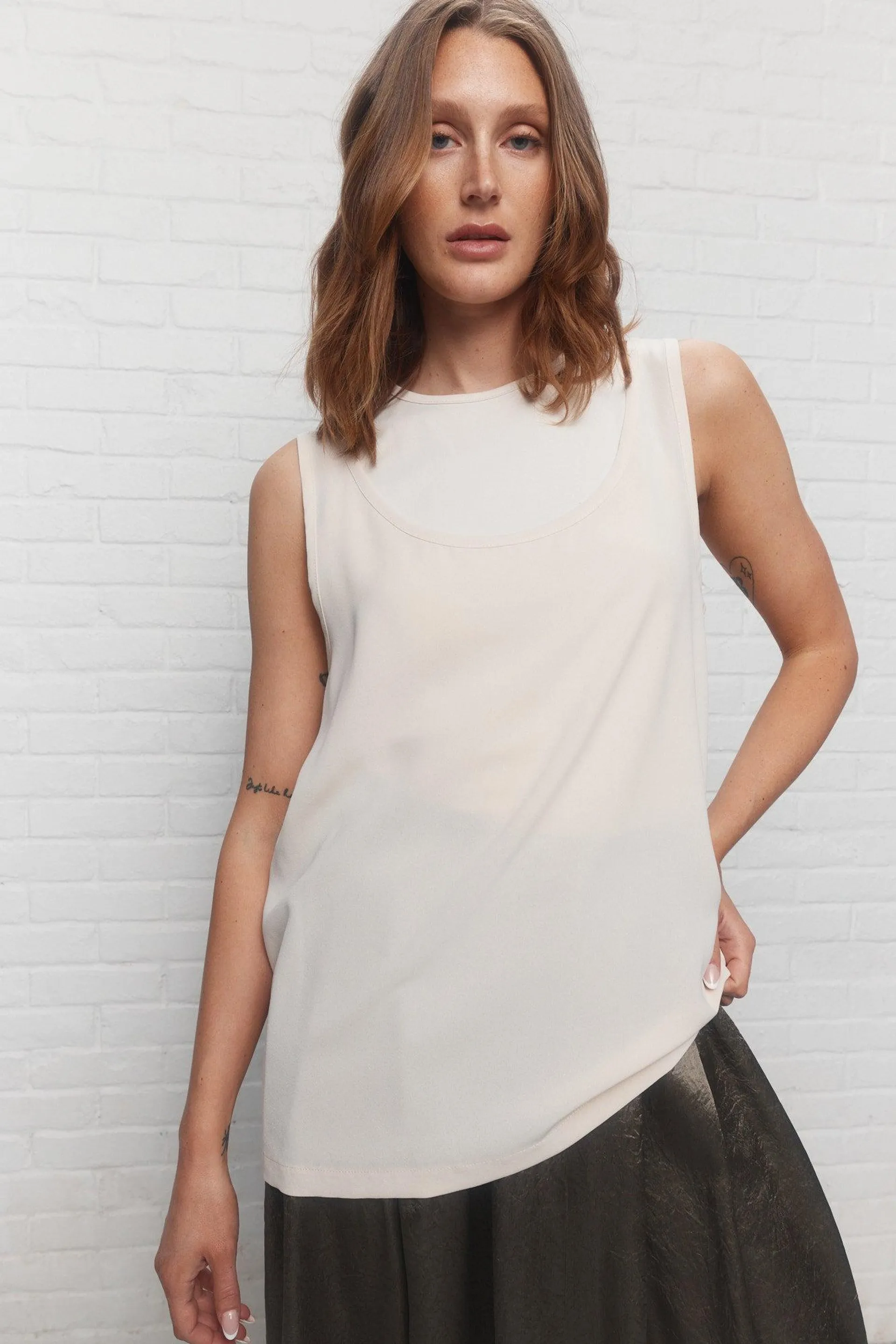 Azure | Camisole beige 2-en-1