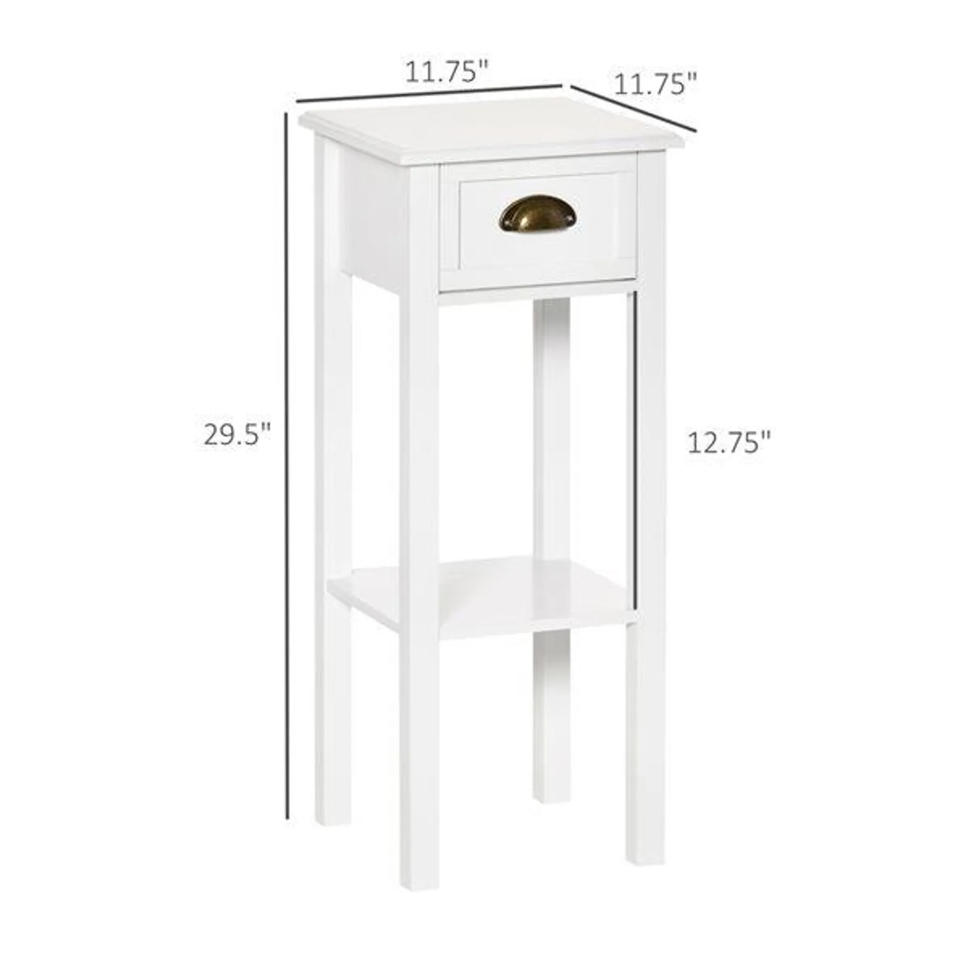 Ensemble de tables pour canapé carrées rectangulaires HomCom en bois blanc, 2 pièces