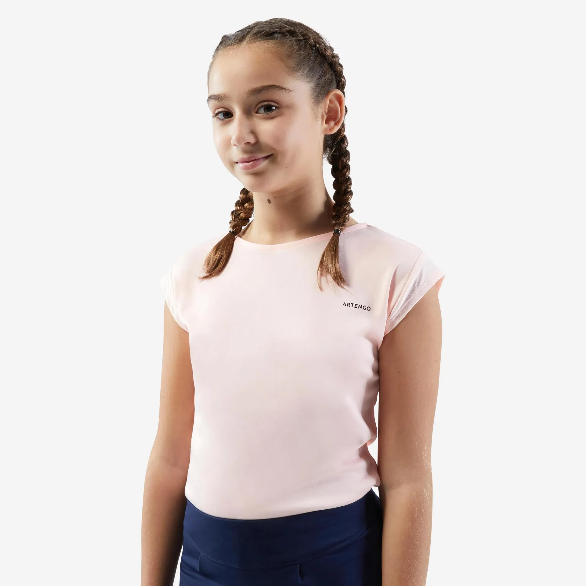 T-shirt de tennis fille - TTS 500 rose