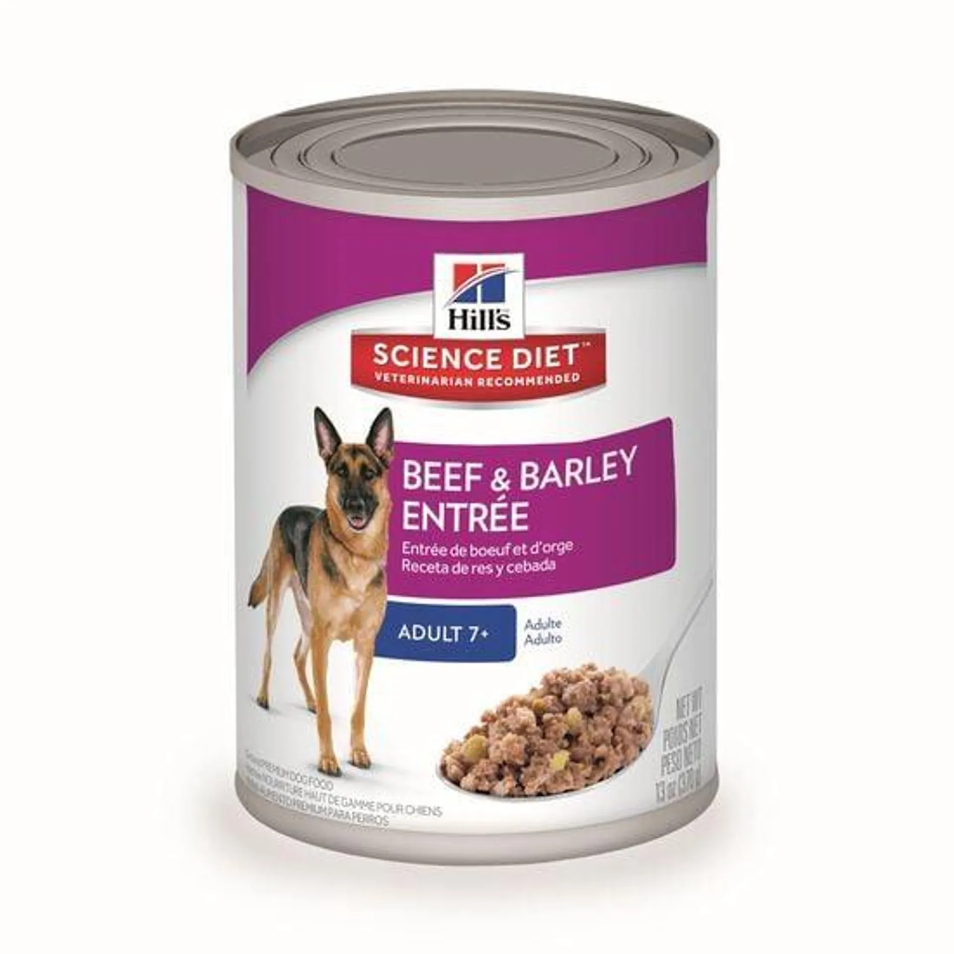 Entrée de boeuf et d'orge pour chiens adultes 7+, 370 g