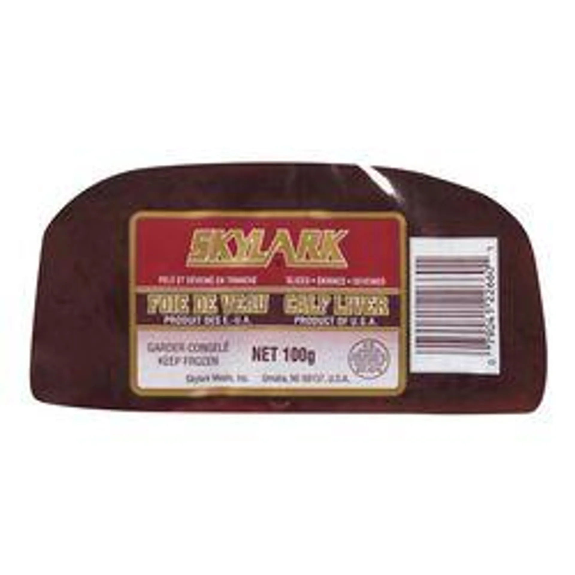 Skylark Frozen Sliced Veal Liver 100 g