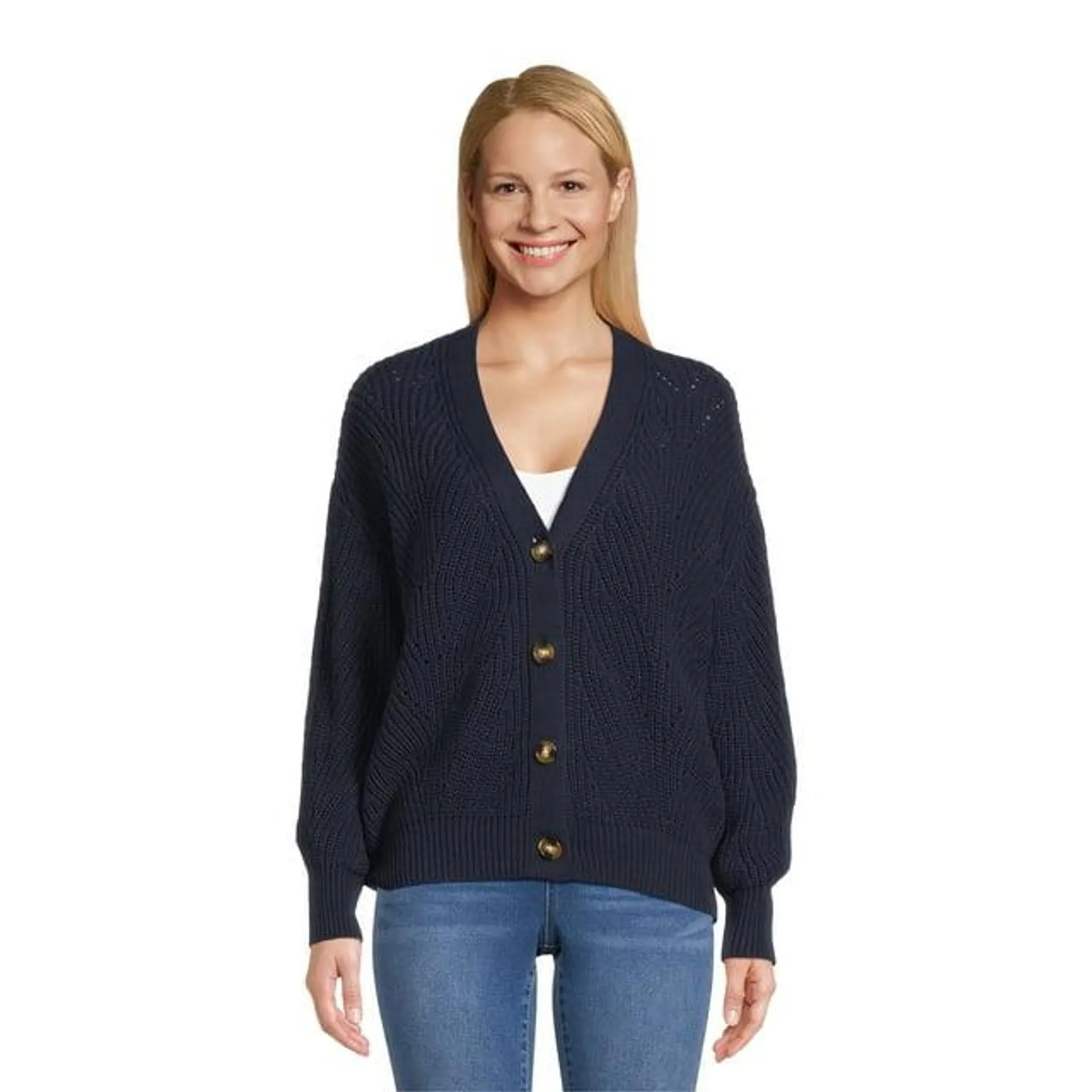 Time and Tru Women's Boyfriend Cardigan, Sizes XS-XXXL