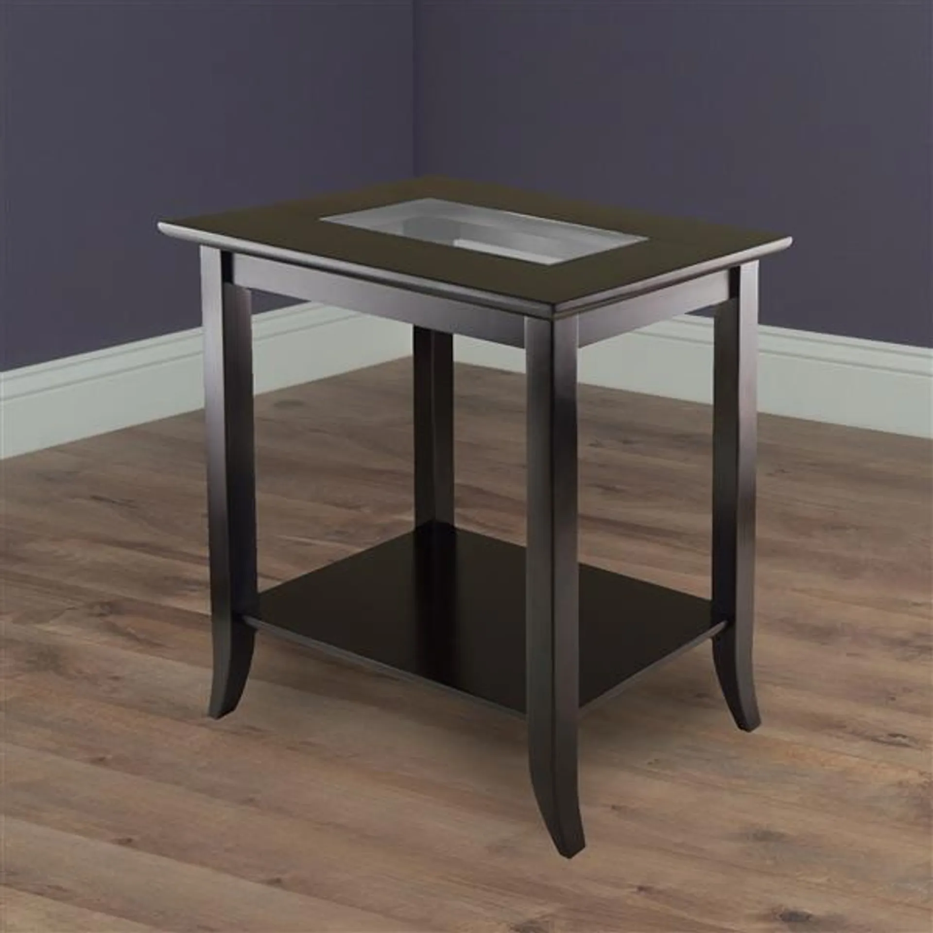 Table Genoa, 23,94 po x 25,04 po, bois, espresso