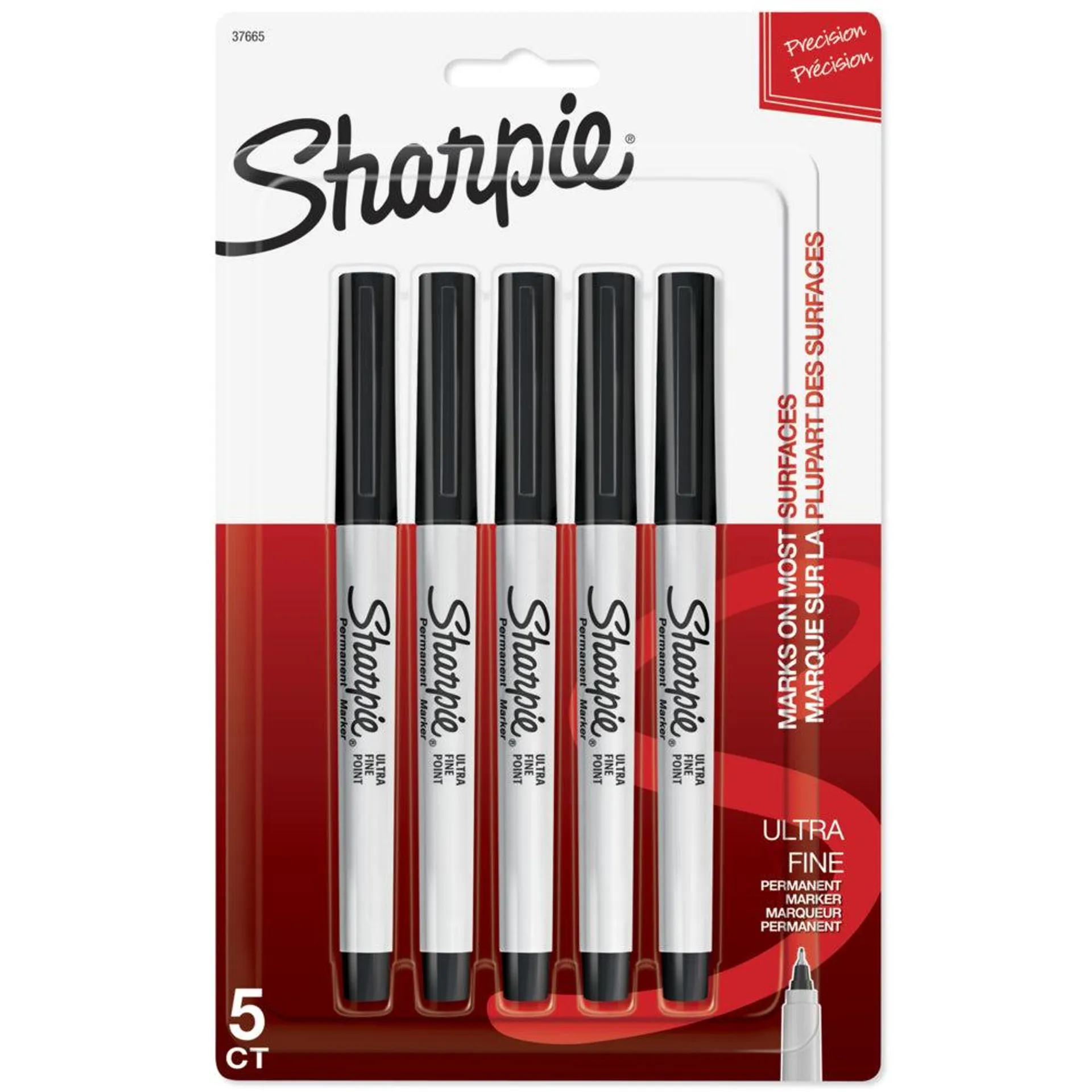 Sharpie - Marqueurs permanents - pointe ultra fine - noir - paquet de 5