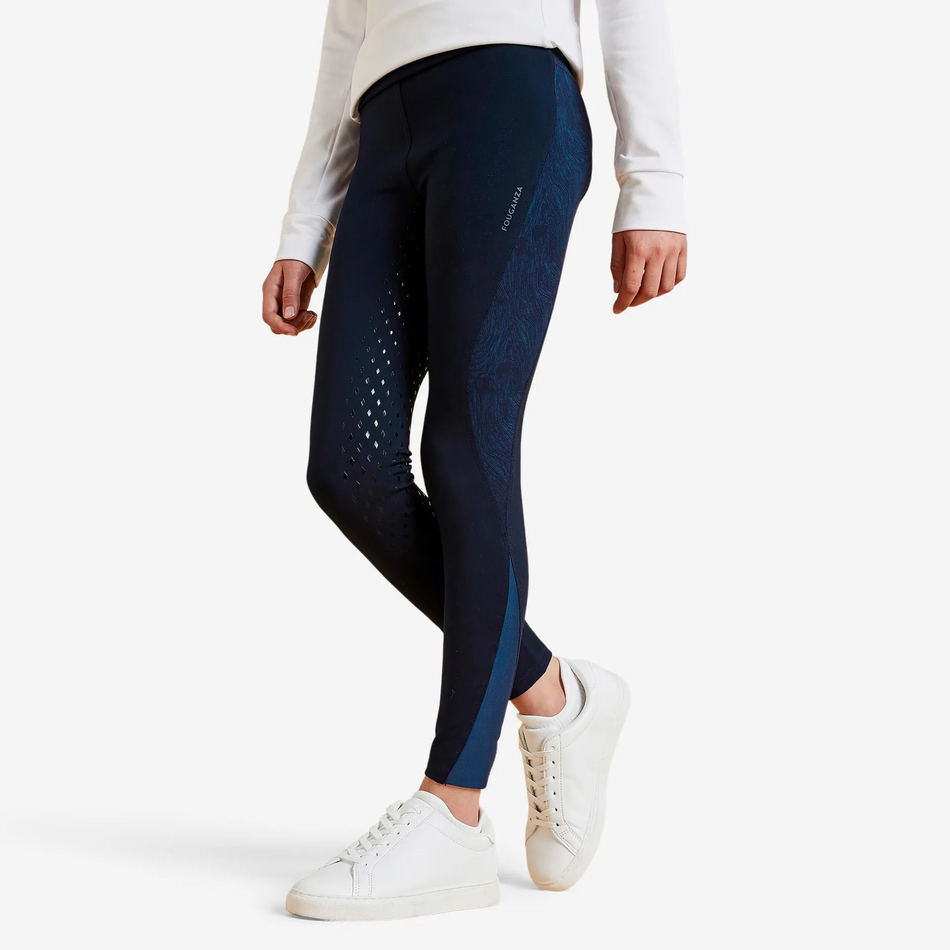 Legging d'équitation enfant - Fullgrip 500 bleu