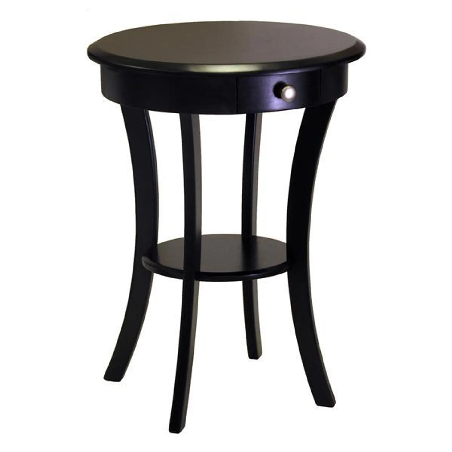 Table Sasha, 20 po x 27 po, bois, noir