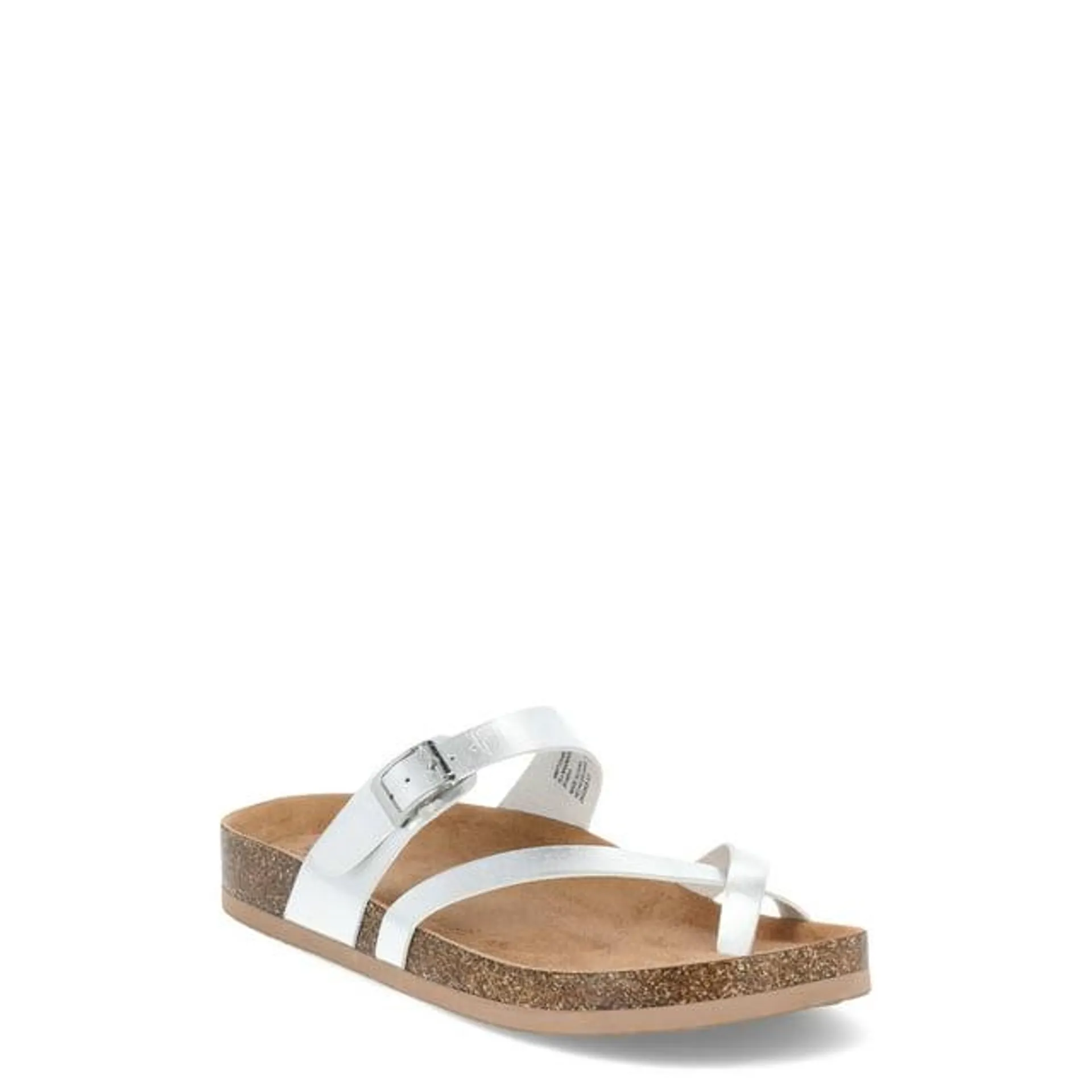 Time and Tru Women's Asymmetric Strap Footbed Sandals, Wide Width Available