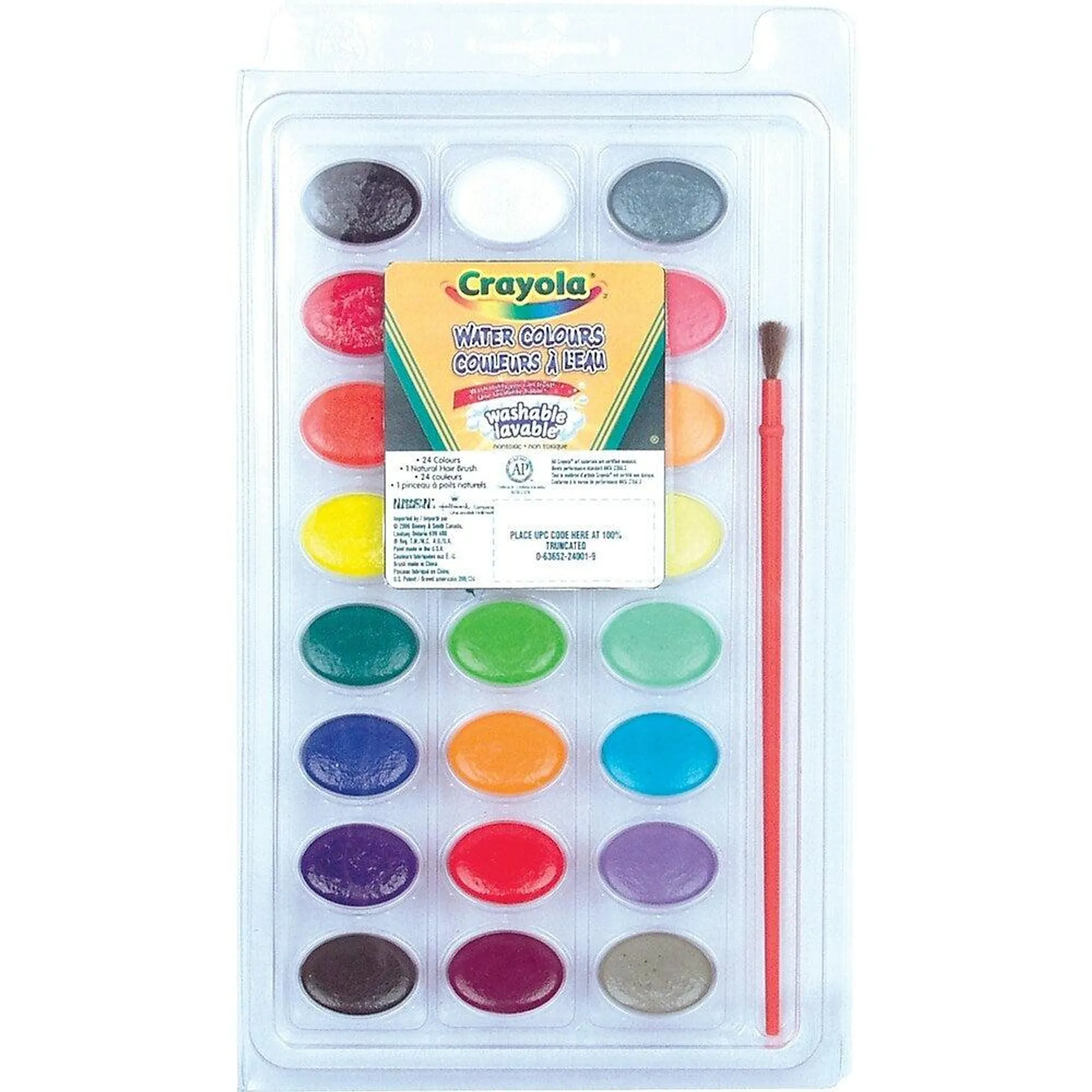 Crayola - Couleurs à l'eau lavable - Paquet de 24