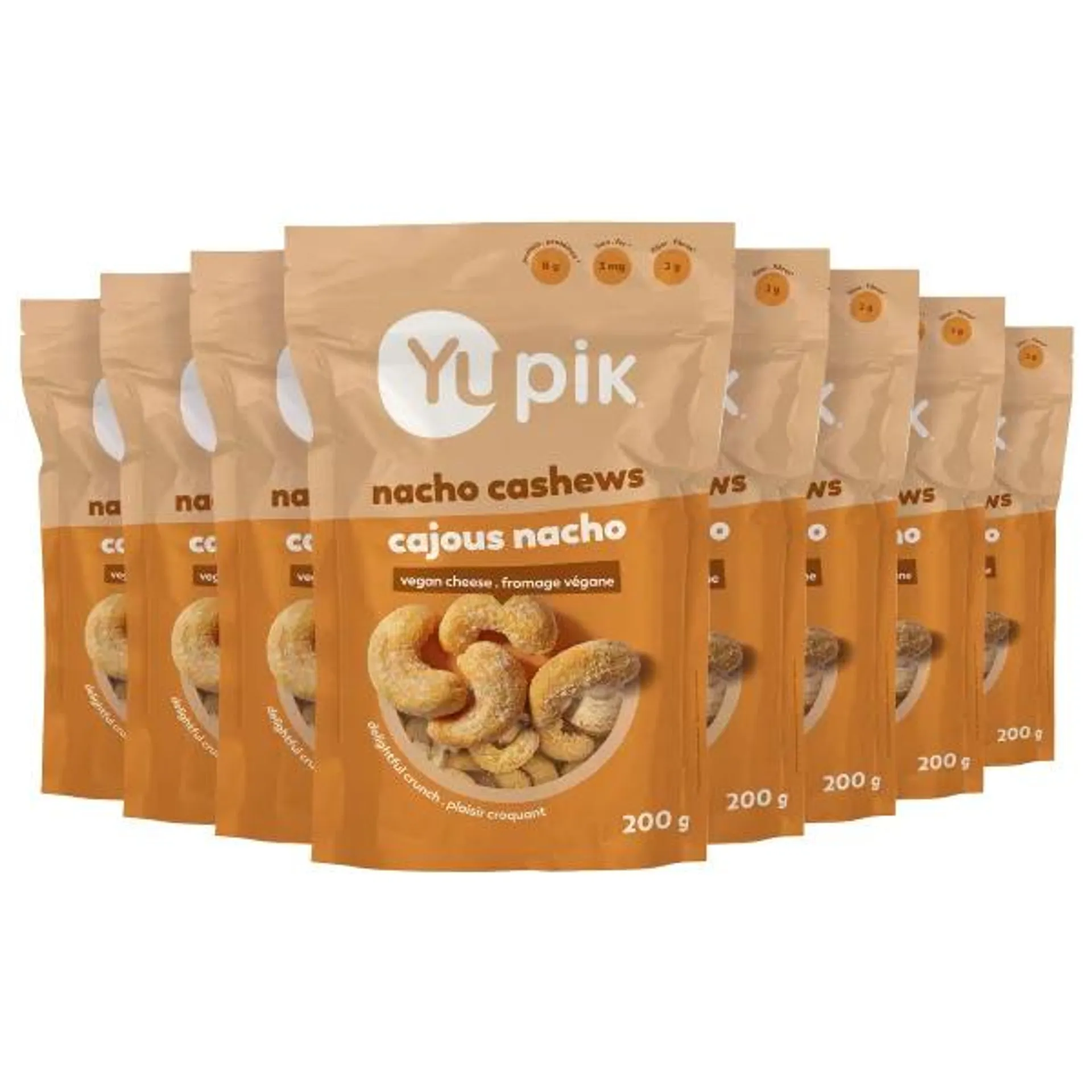 Yupik Nacho Cheese Cashews, 8 × 200 g