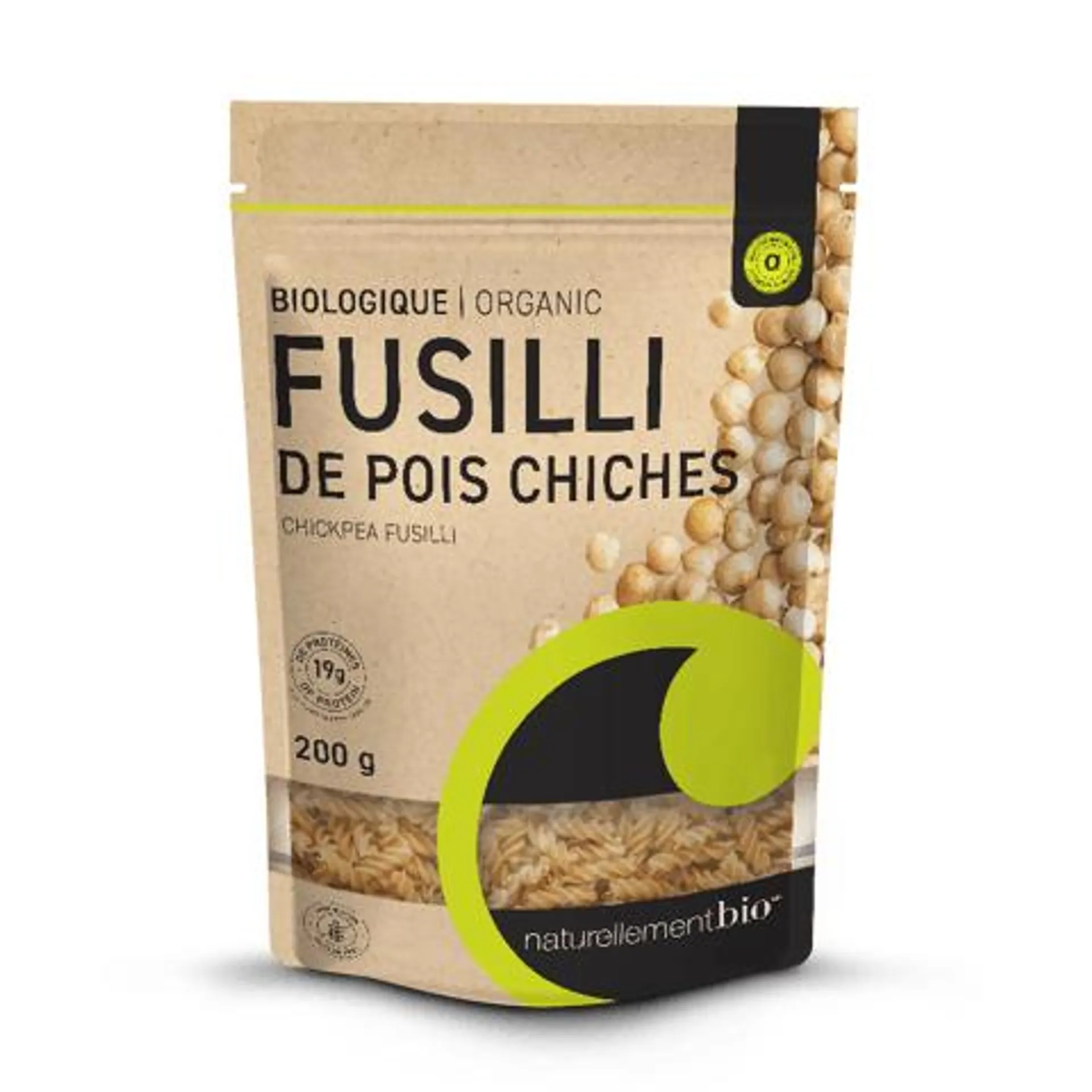 Pâtes fusilli de pois chiches biologiques