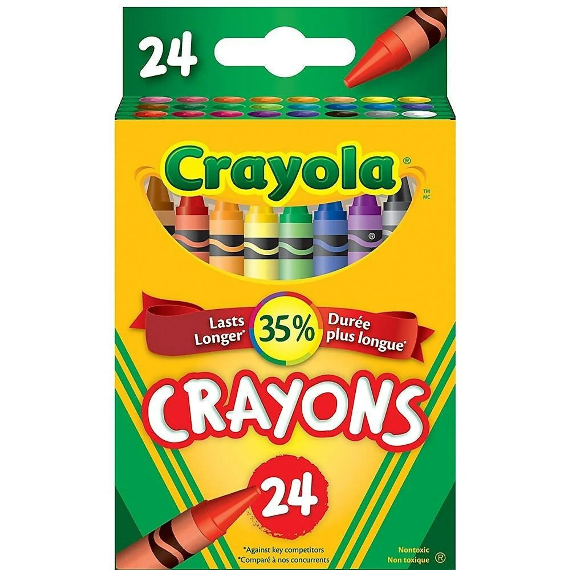 Crayola - Crayons de cire - Couleurs variées - Paquet de 24