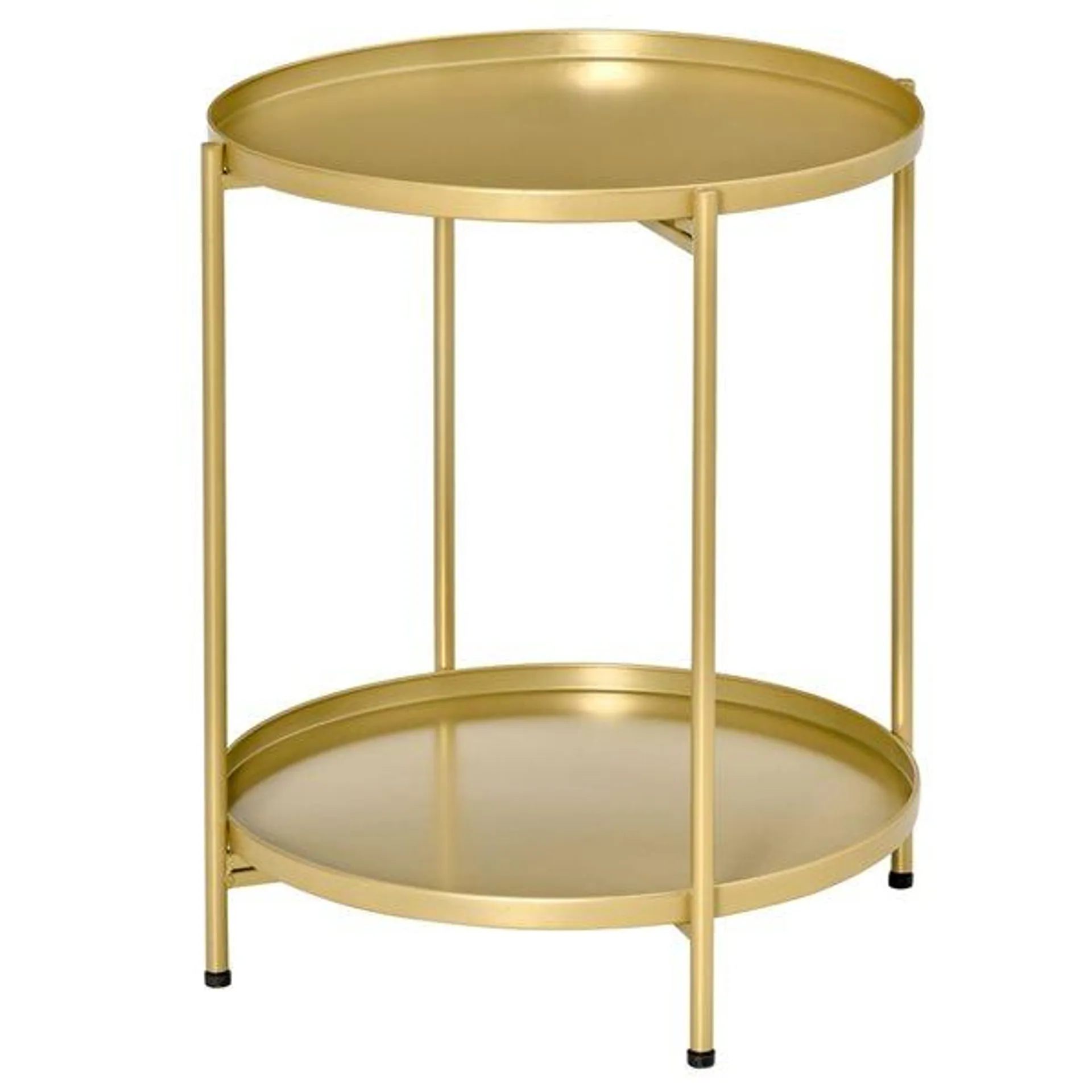 Table pour canapé ronde HOMCOM en métal, or