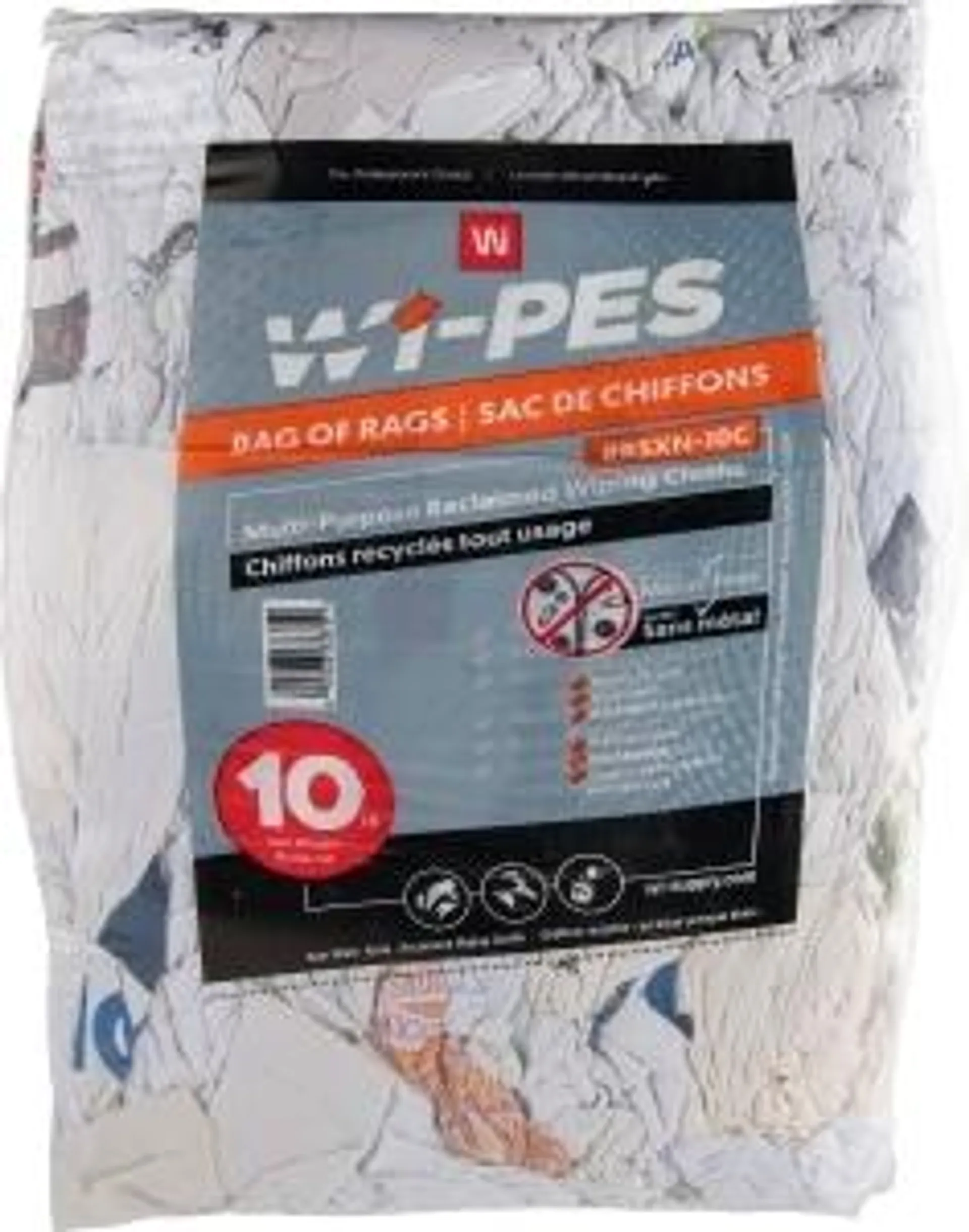 10 lb Bag Near-White Fleece Shop Rags