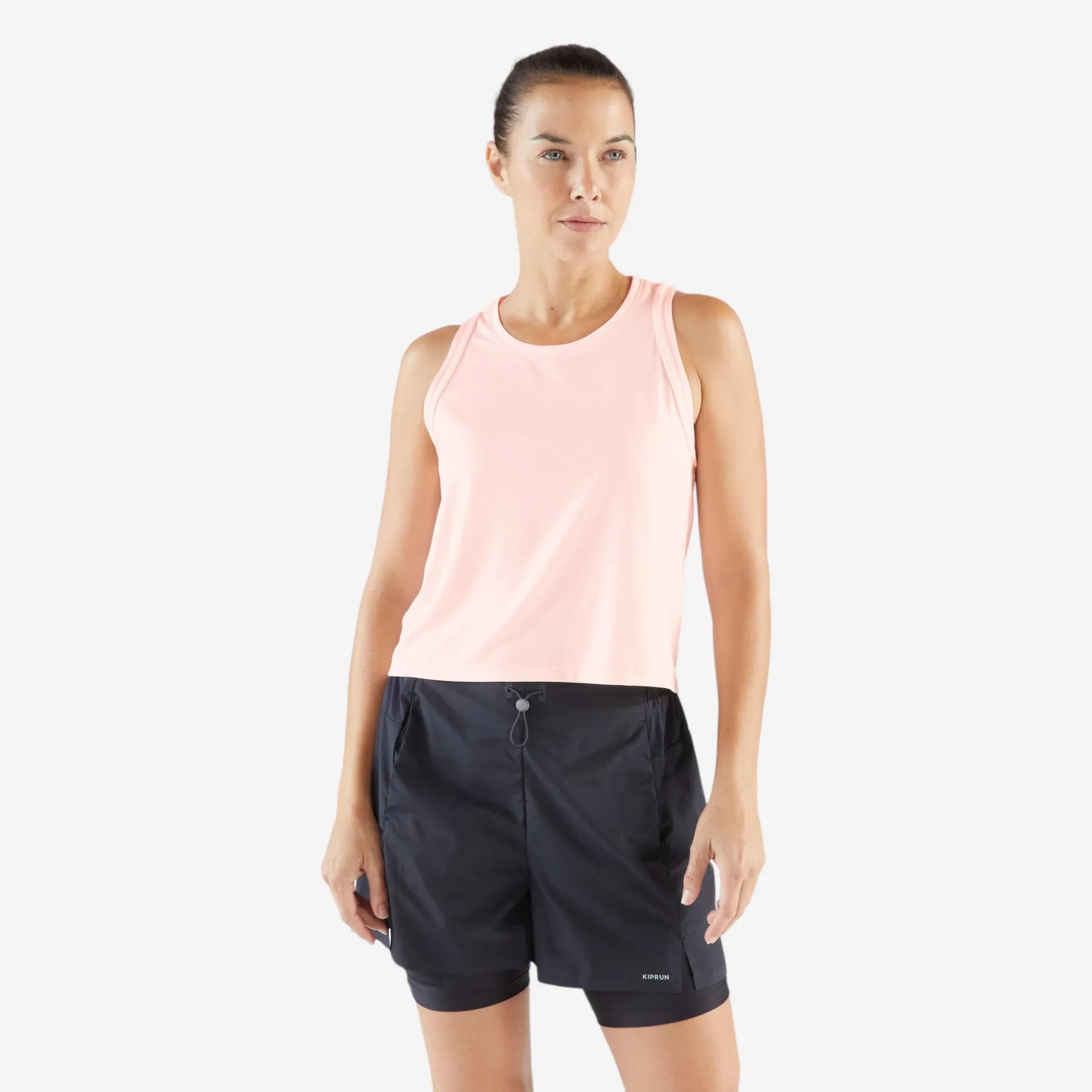 Camisole court de course respirant femme - Run 500 rose