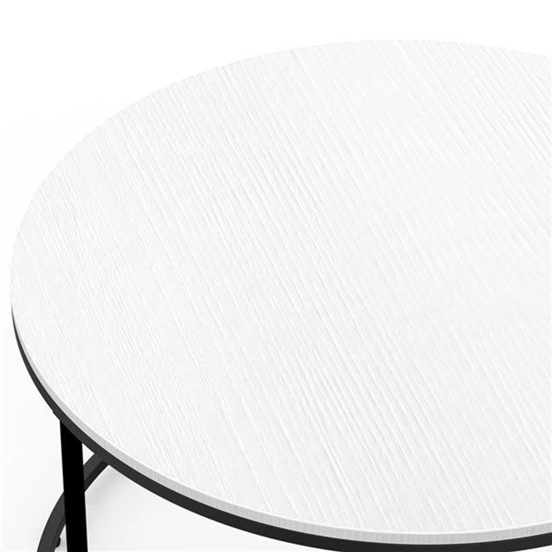 HomCom Table Basse Ronde en Bois Canapé un Design Moderne Blanc/Noir