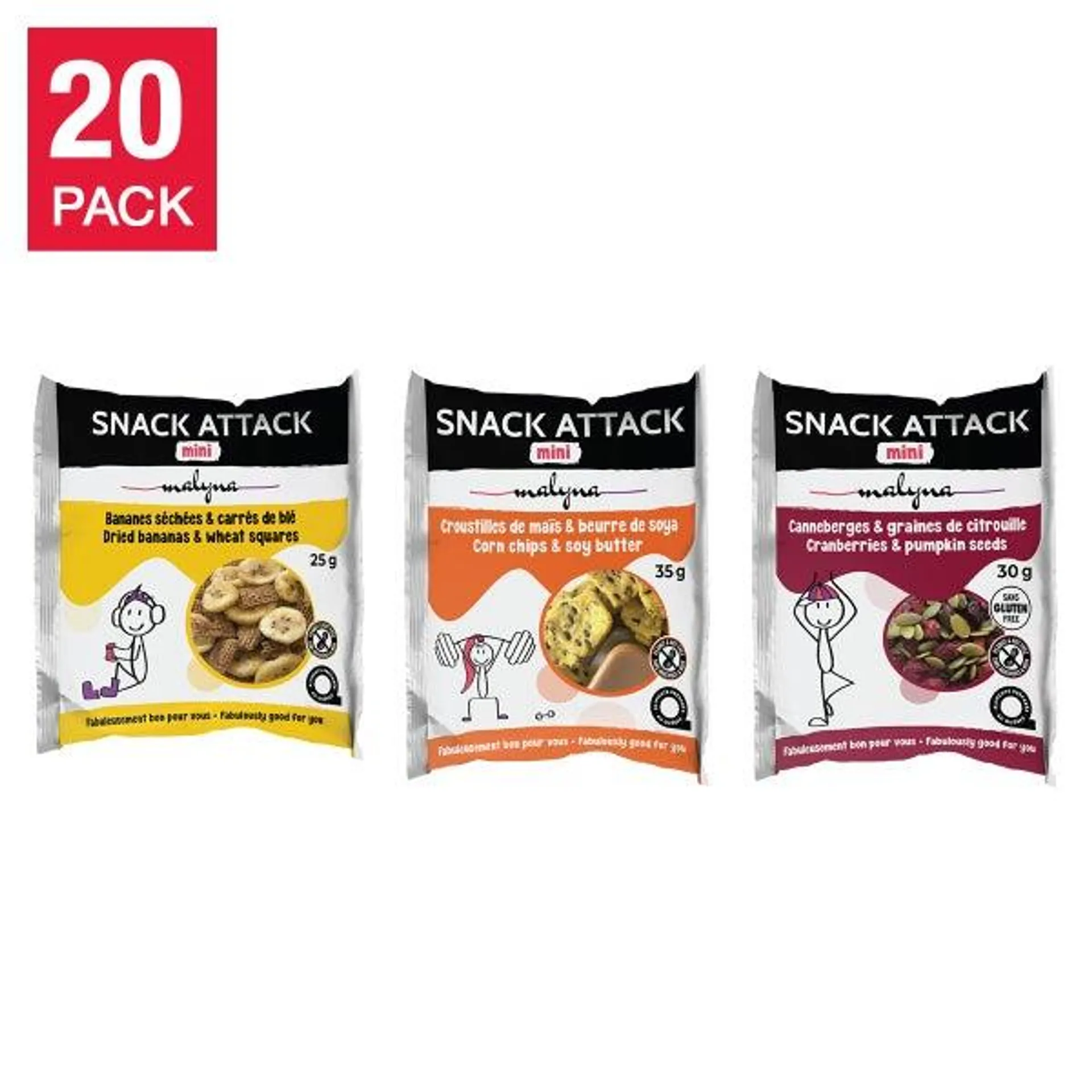 Snack Attack Mini, Snacks Variety Pack, 60 bags, 1.8 kg