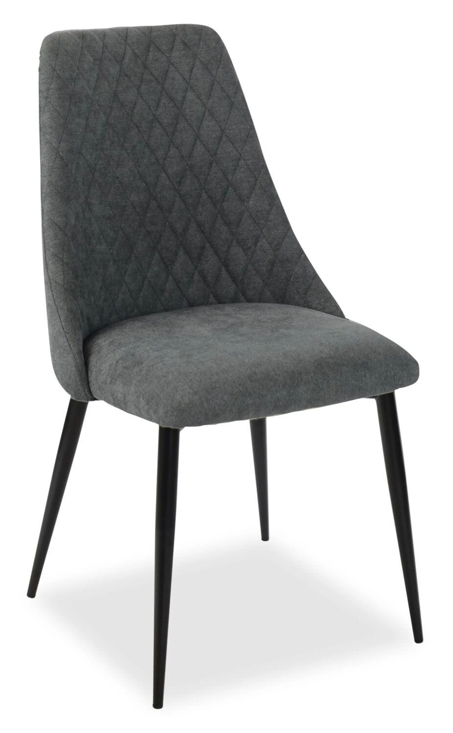 Chaise de salle à manger Miya en tissu de polyester et en métal - anthracite