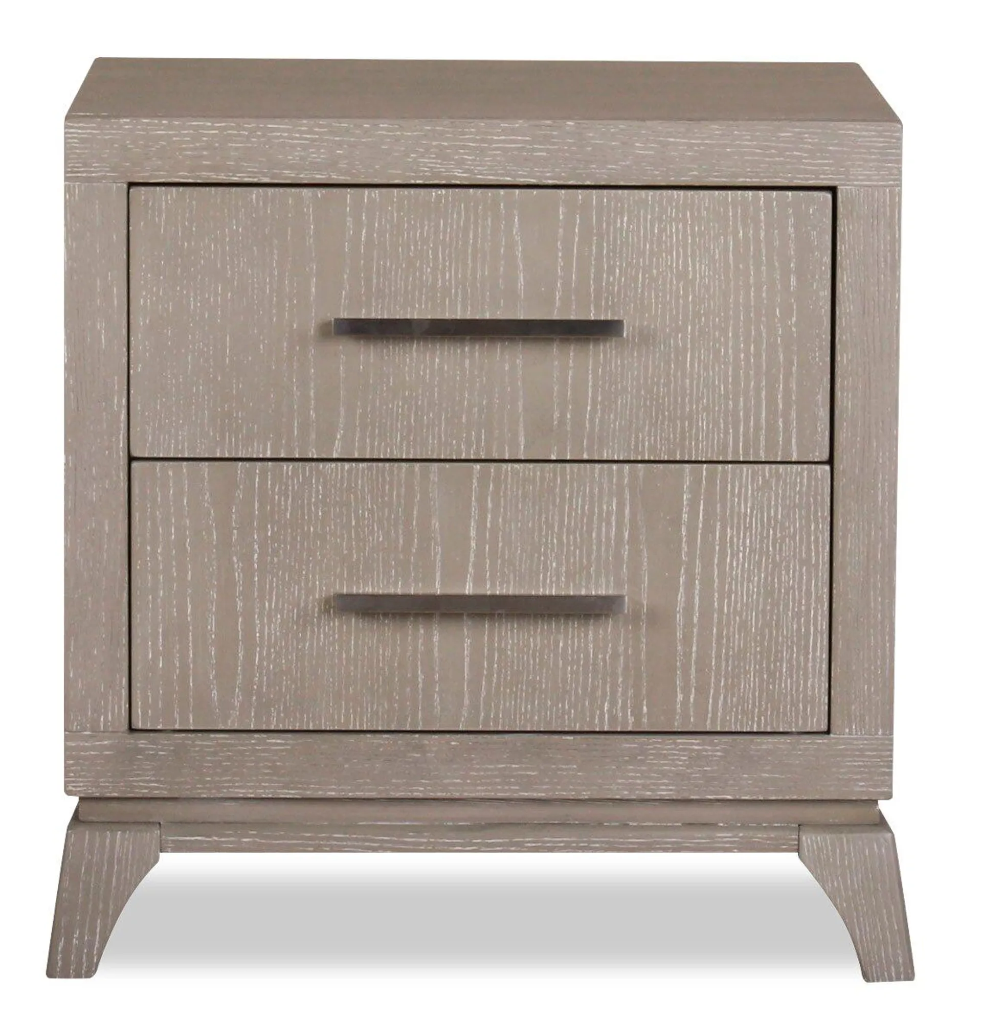 Table de nuit River de 23 po (L) x 24 po (H) à 2 tiroirs - gris brossé