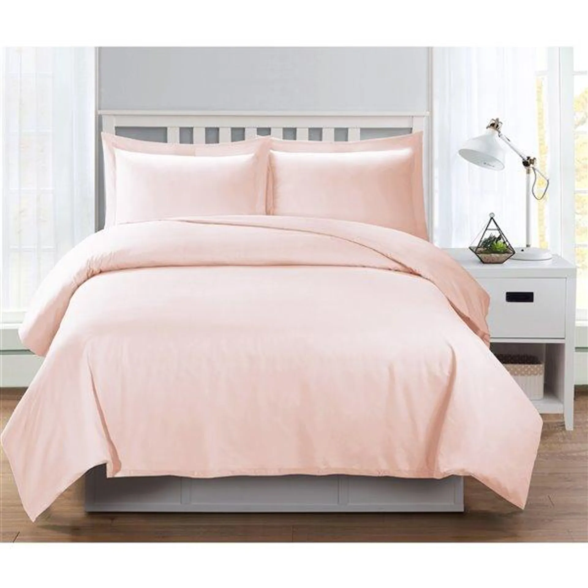 Ensemble de housse de couette rose très grand lit par Swift Home, 3 mcx