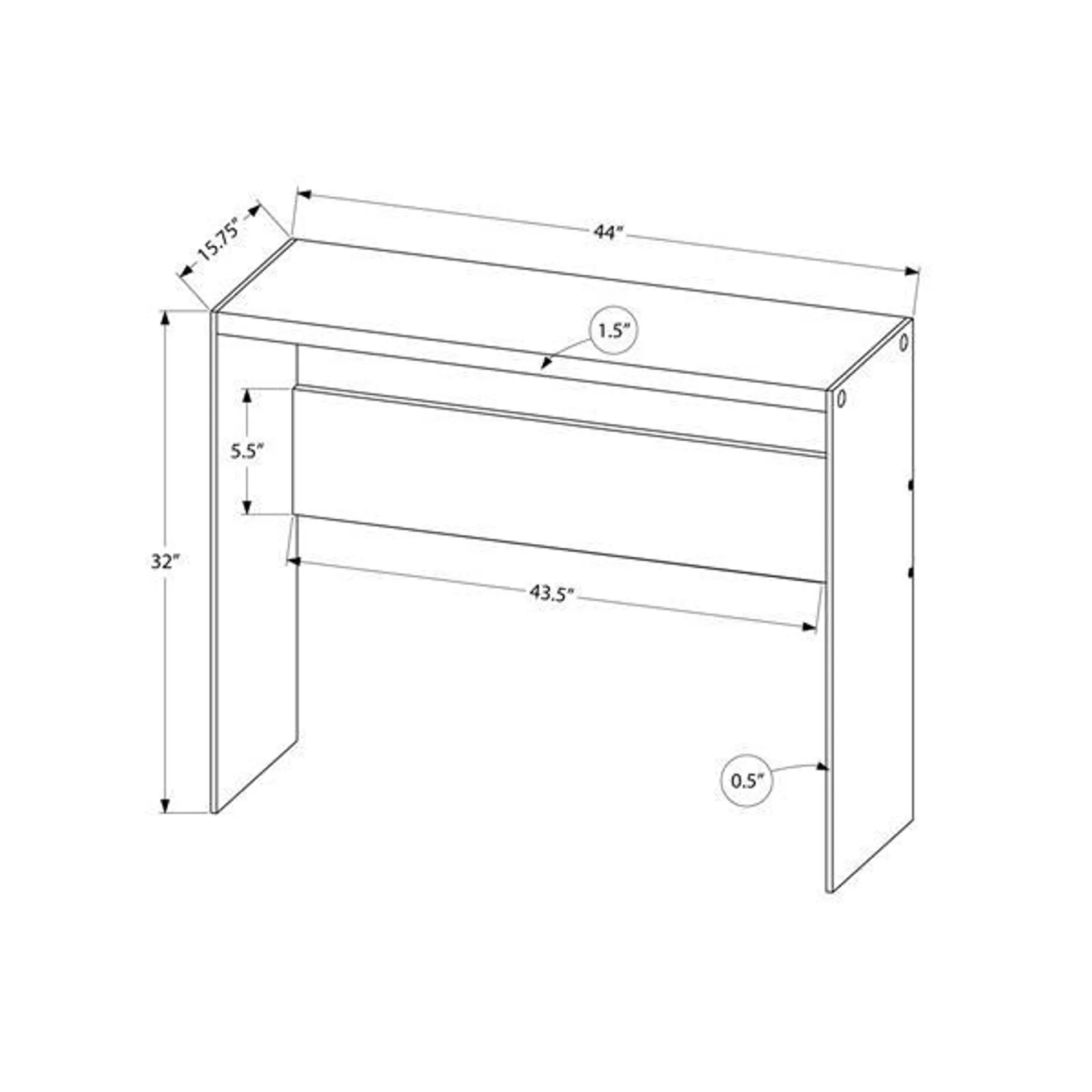 Table d'appoint Monarch, 44 po x 32 po, composite, brun