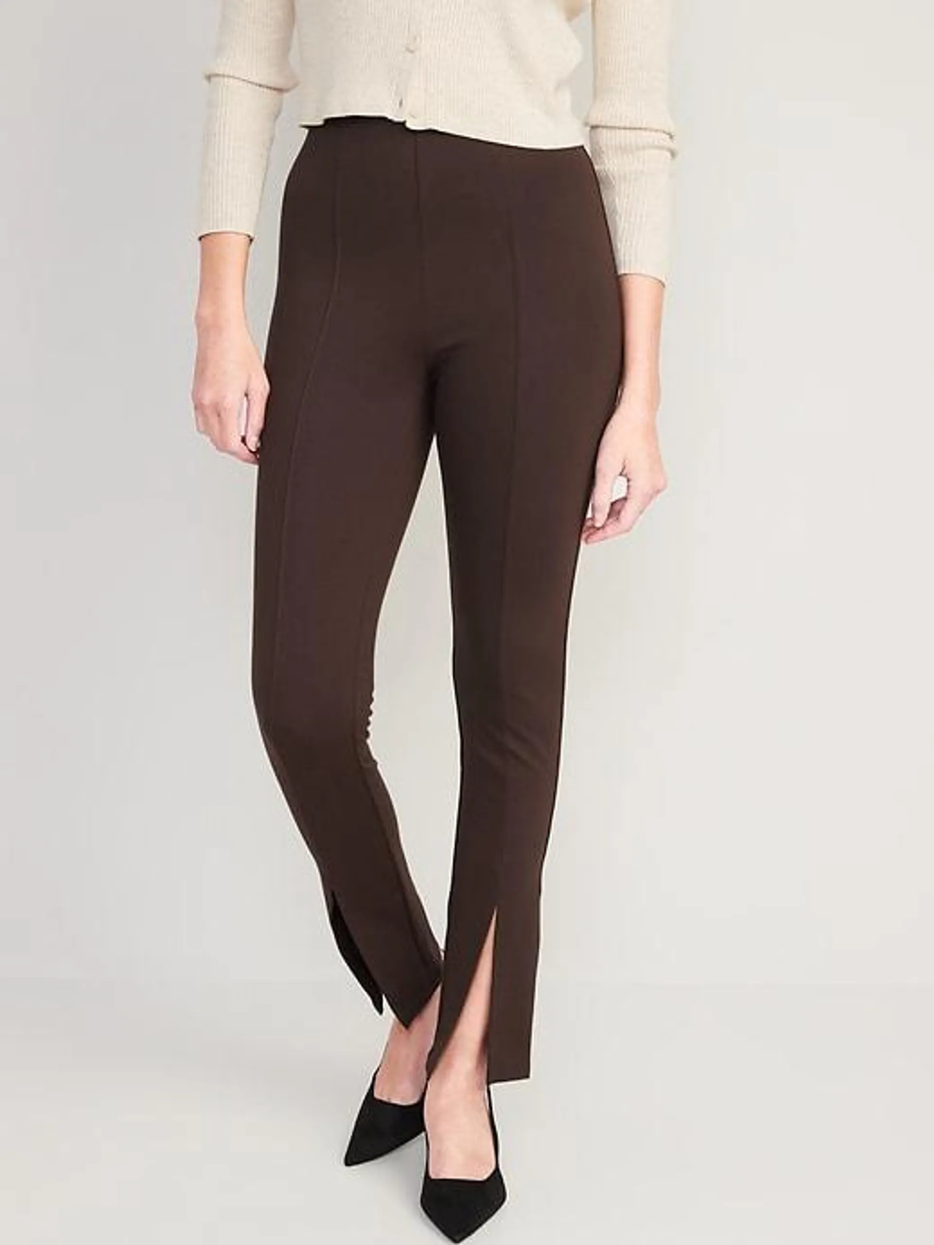 Extra High-Waisted Stevie Split-Front Skinny Pants for Women
