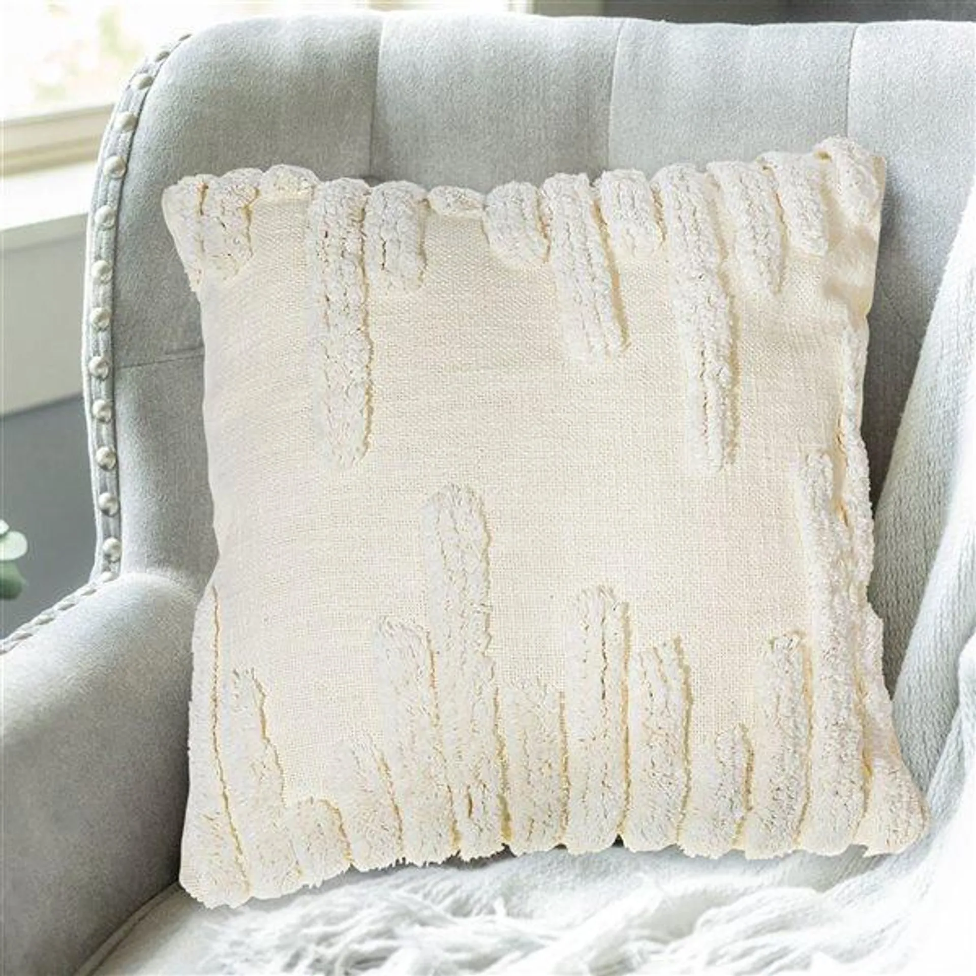 Coussin en coton IH Casa Decor ivoire 18 X 18, lot de 2