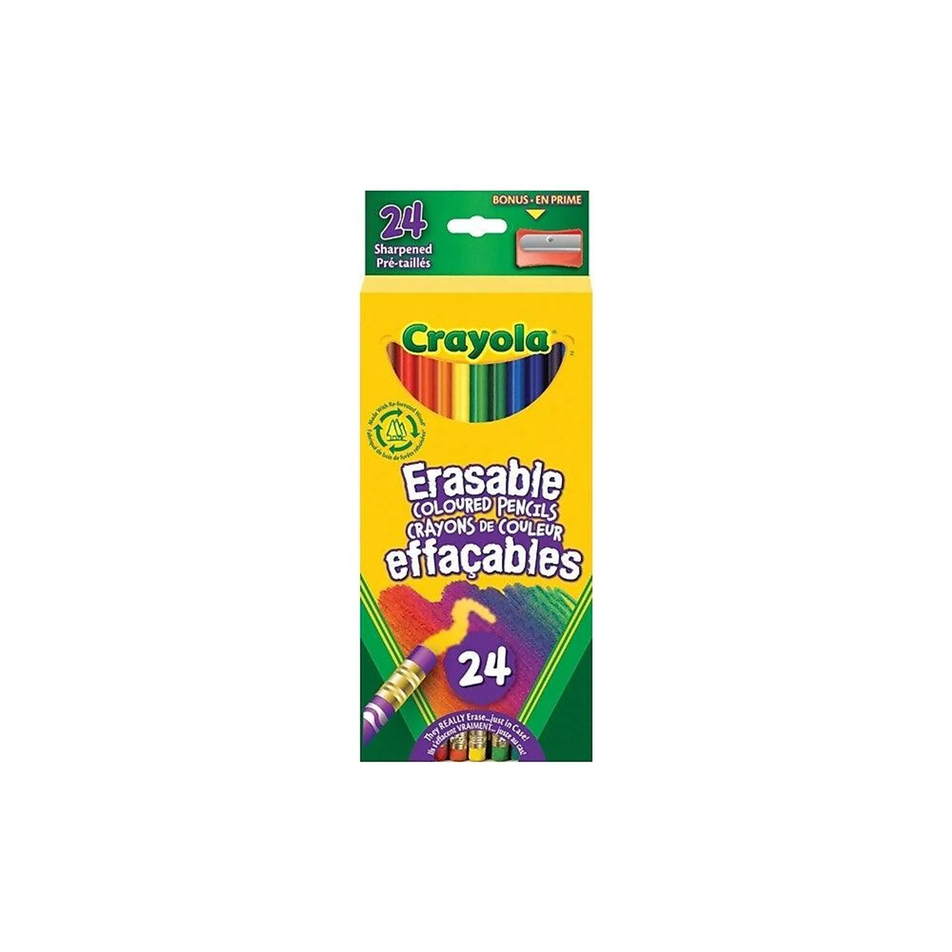 Crayola Crayons de couleur effaçables - paquet de 24