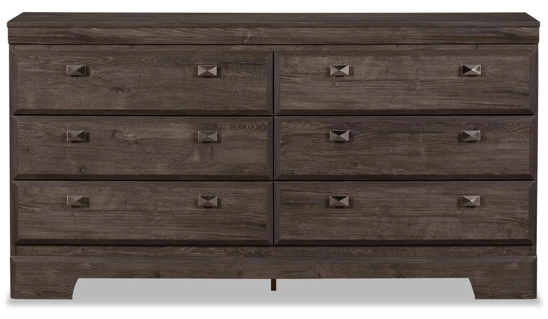 Commode Yorkdale de 61,4 po (L) x 32,3 po (H) à 6 tiroirs pour la chambre à coucher, fabriquée au Canada - grise