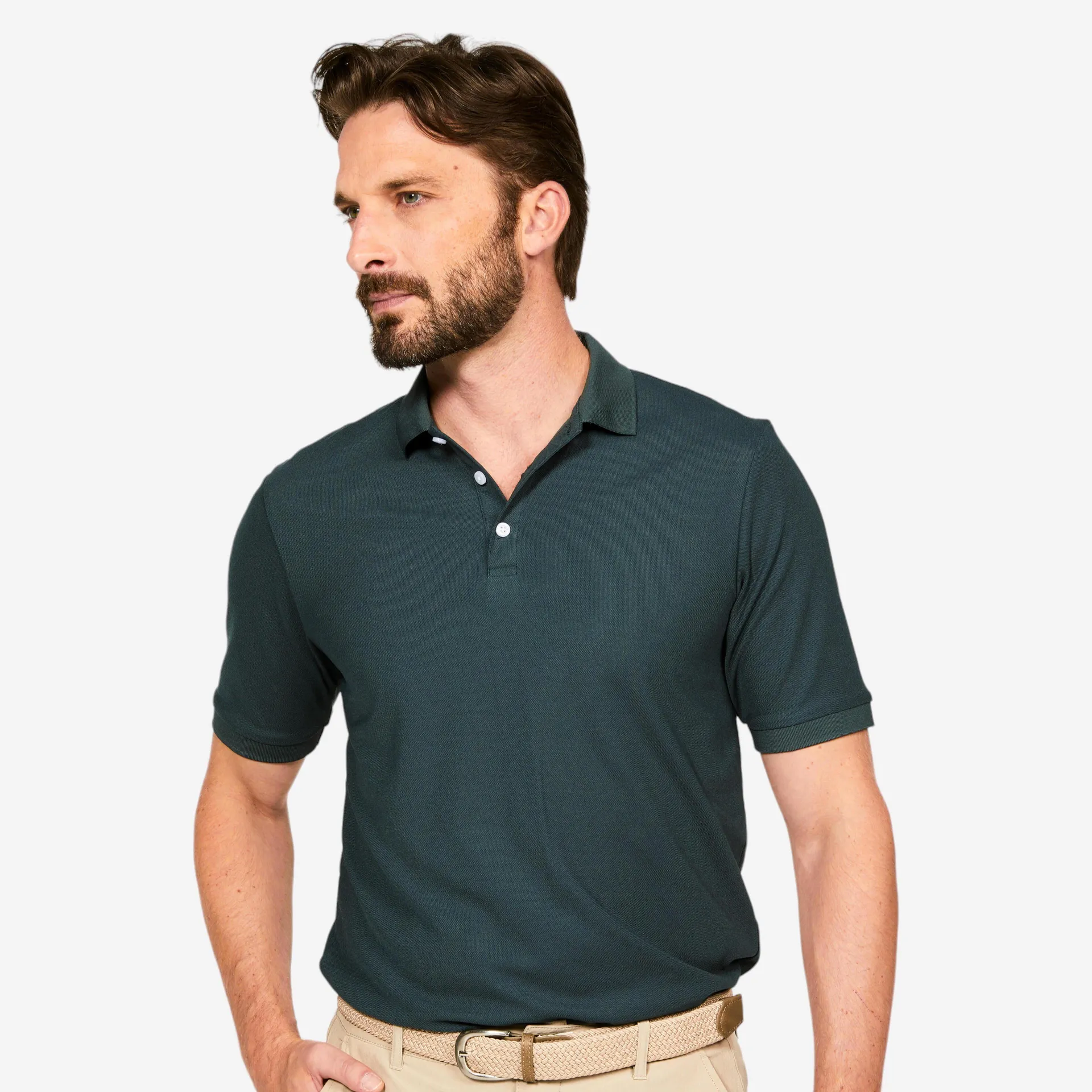 Polo de golf à manches courtes homme – WW 500 vert