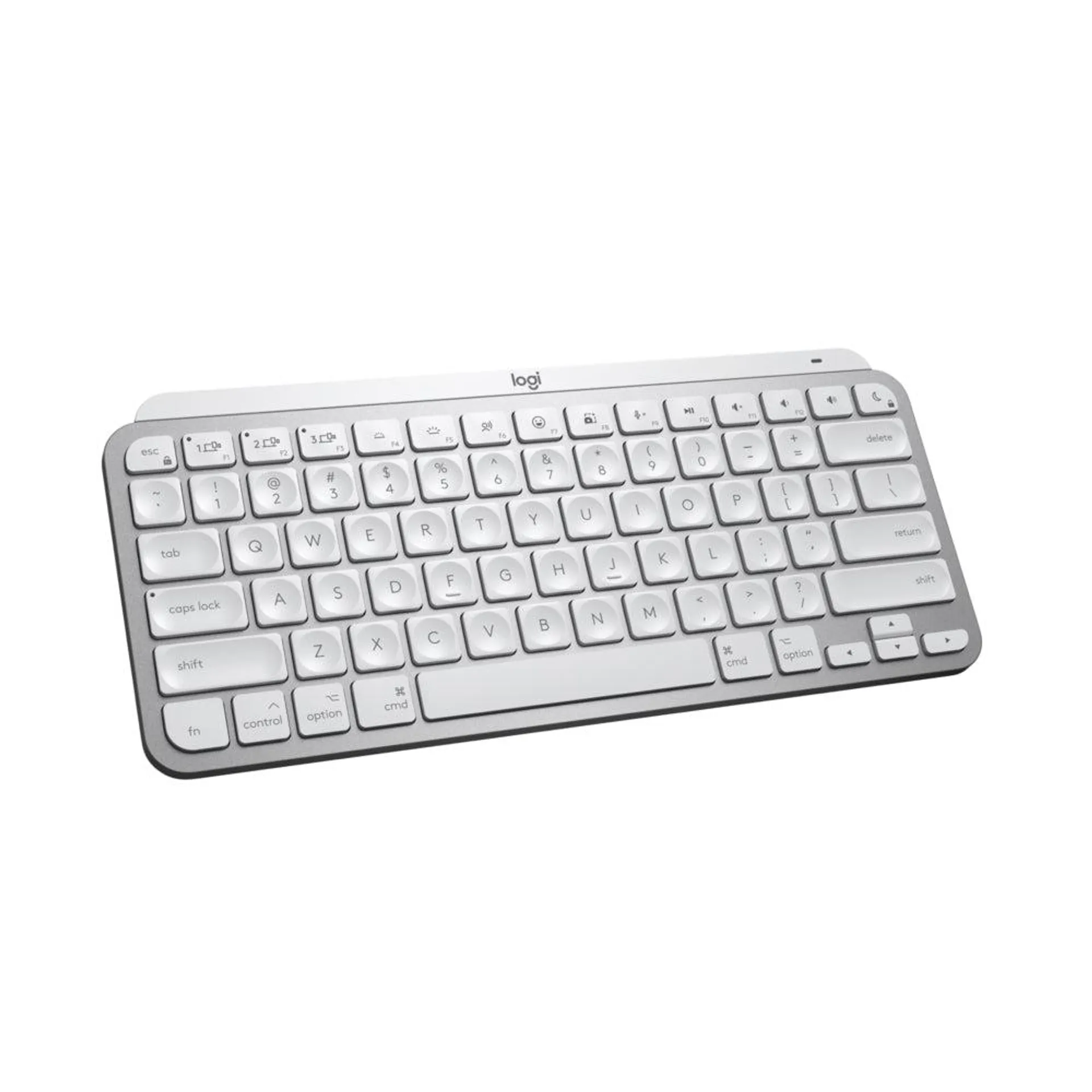 Logitech - MX Keys Mini pour Mac Clavier Minimaliste Sans Fil Eclairé - USB-C - Gris Pale