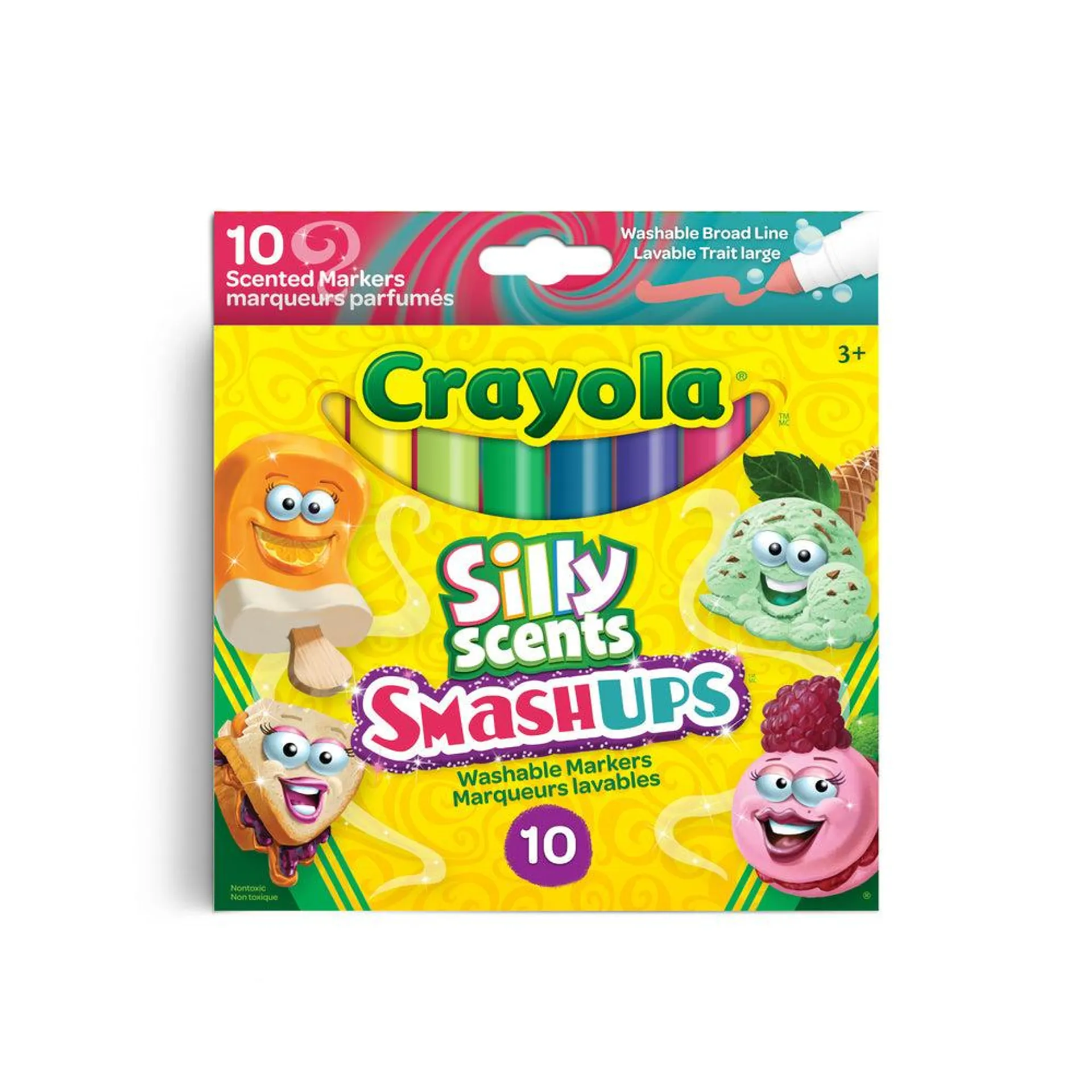 Crayola - Marqueurs à trait large Silly Scents Smash-Ups - Paquet de 10