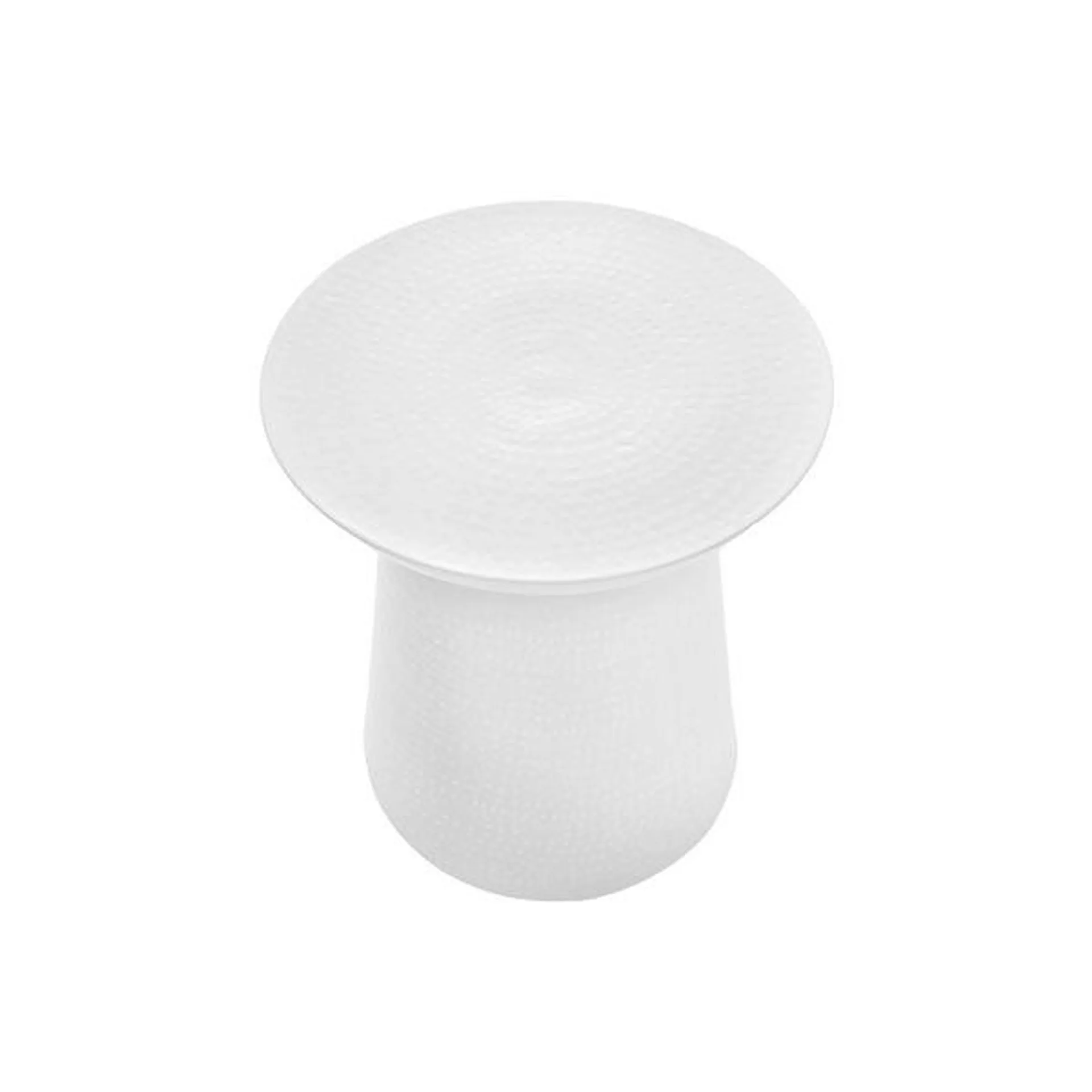 Table d'appoint moderne Monarch Specialties en métal fini blanc avec base en forme de cloche