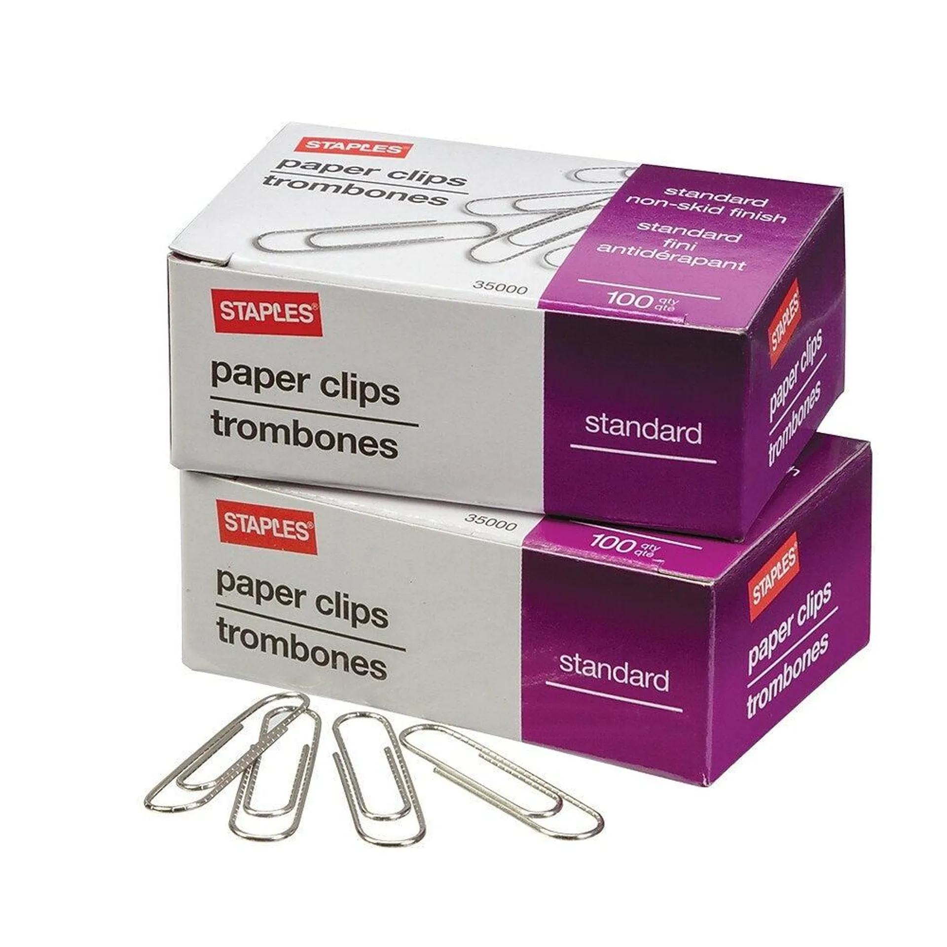 Staples® - Trombones n° 1, antidérapants, paq./100 x 5