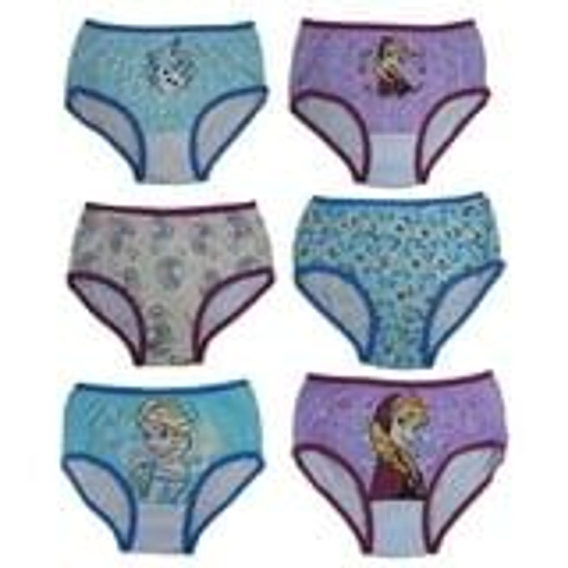 Paquet de 6 culottes Frozen de Disney pour filles Tailles 2T à 8