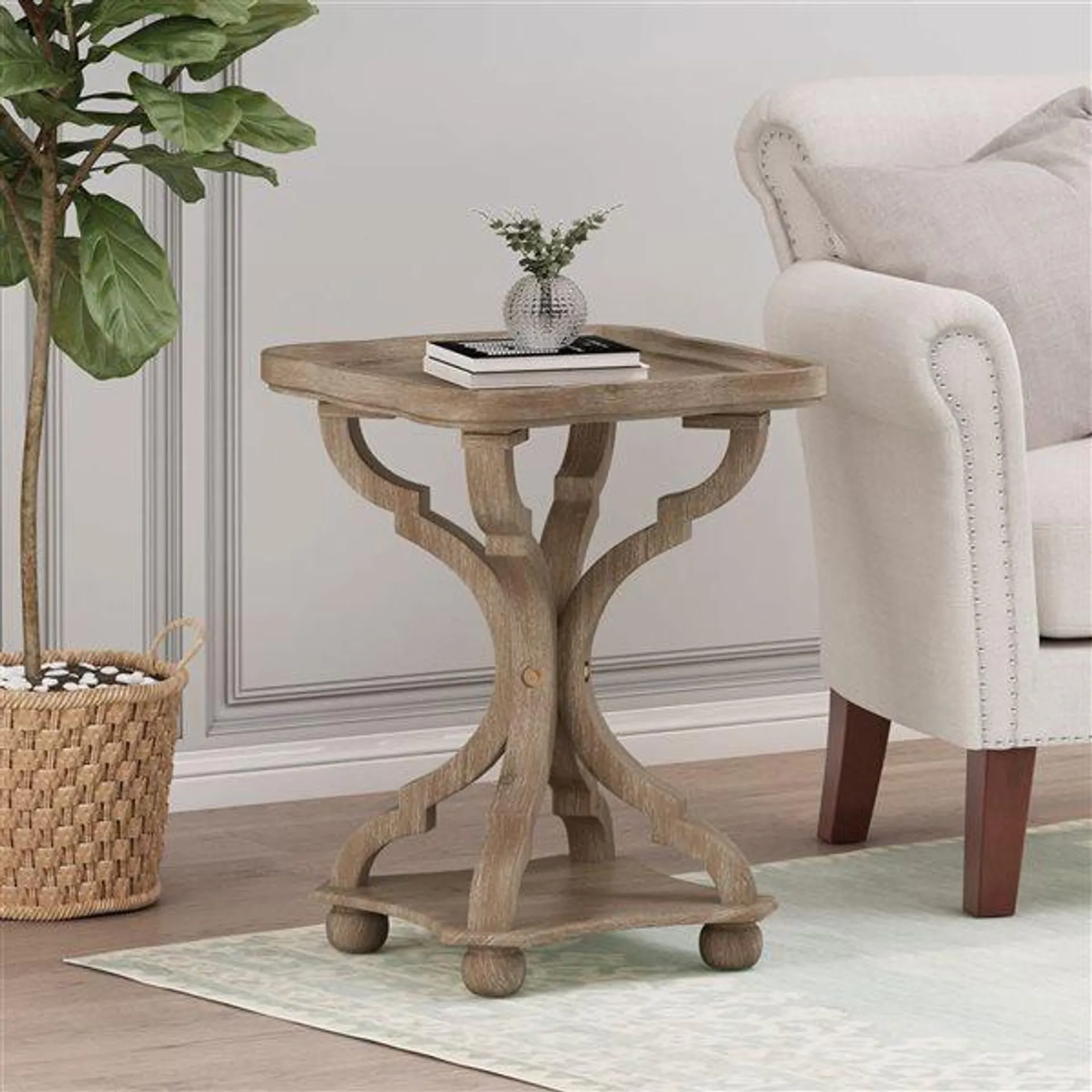 Table d'appoint Mondawe carrée en bois