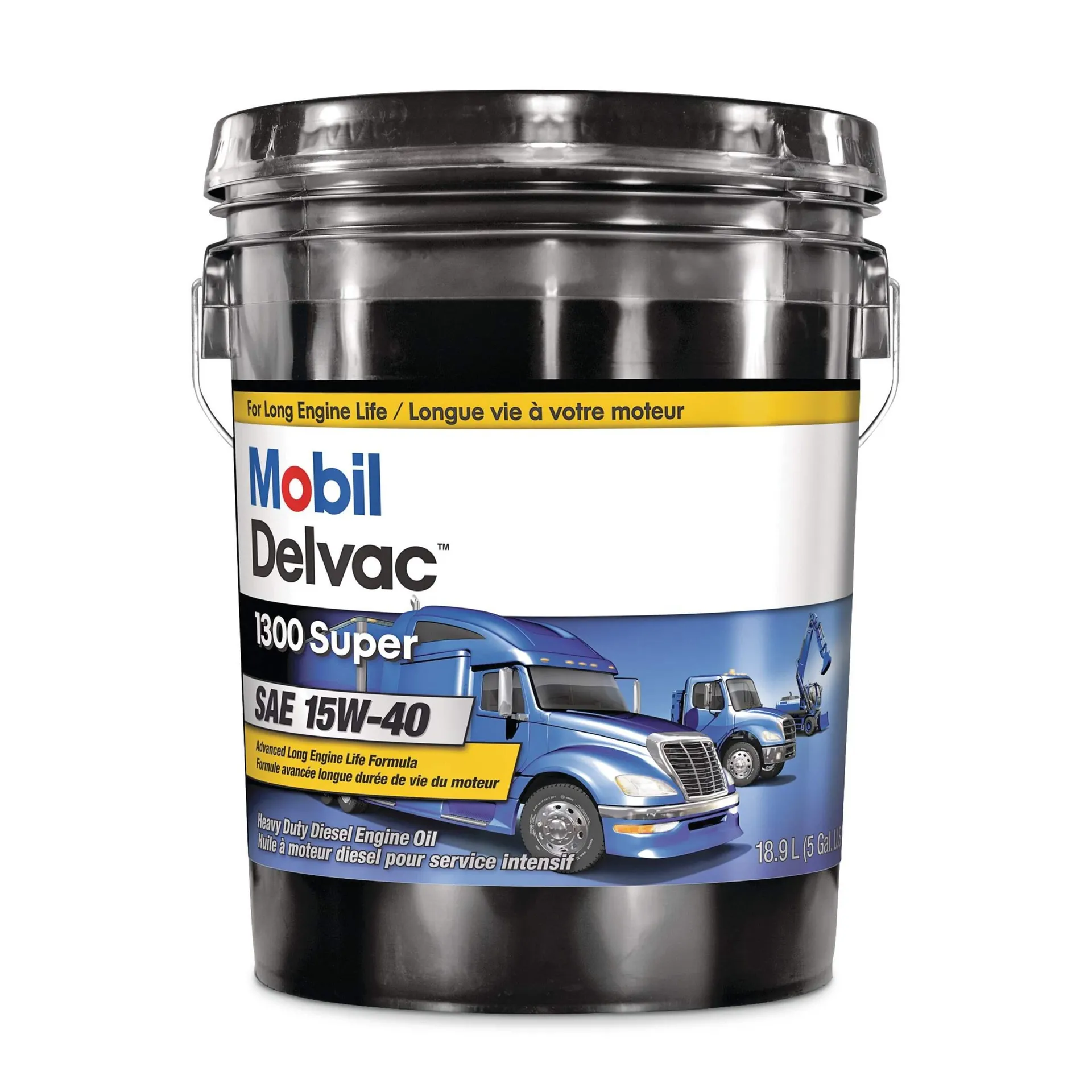 Huile à moteur diesel classique service intense Mobil Delvac 1300 Super, 15W-40, 18,9 L