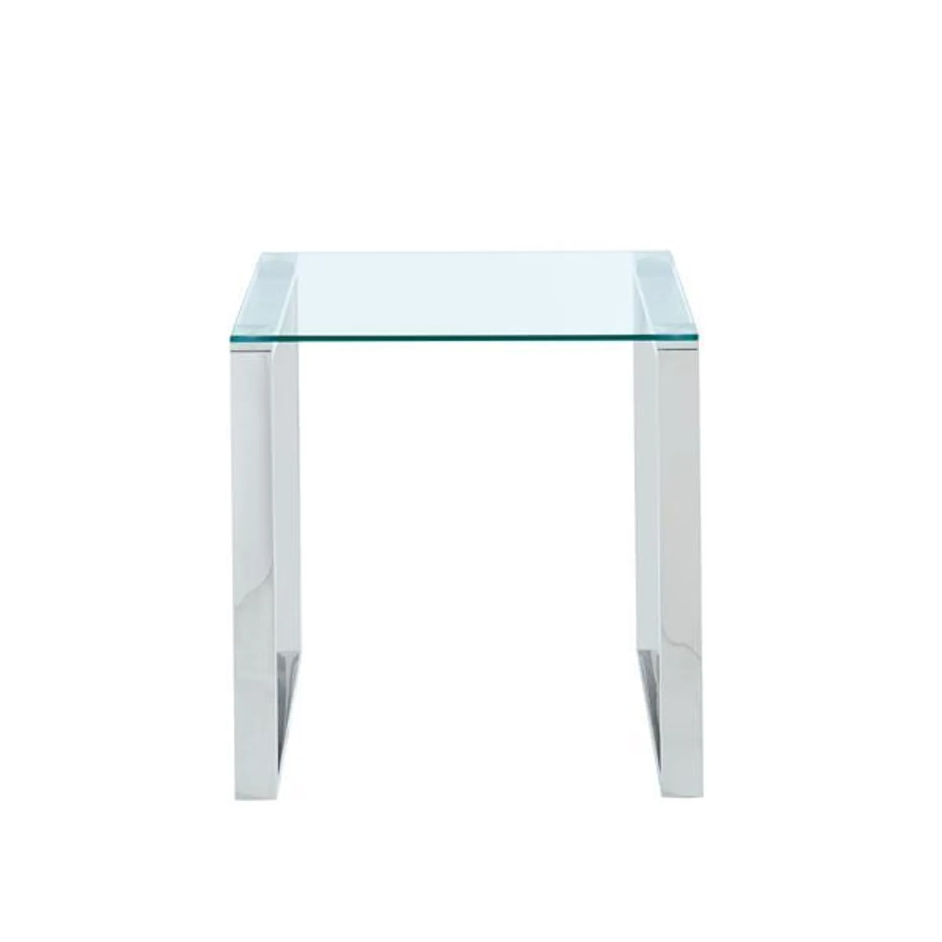 Table d'appoint en verre !nspire, 21,75 po x 21,75 po, structure chromée