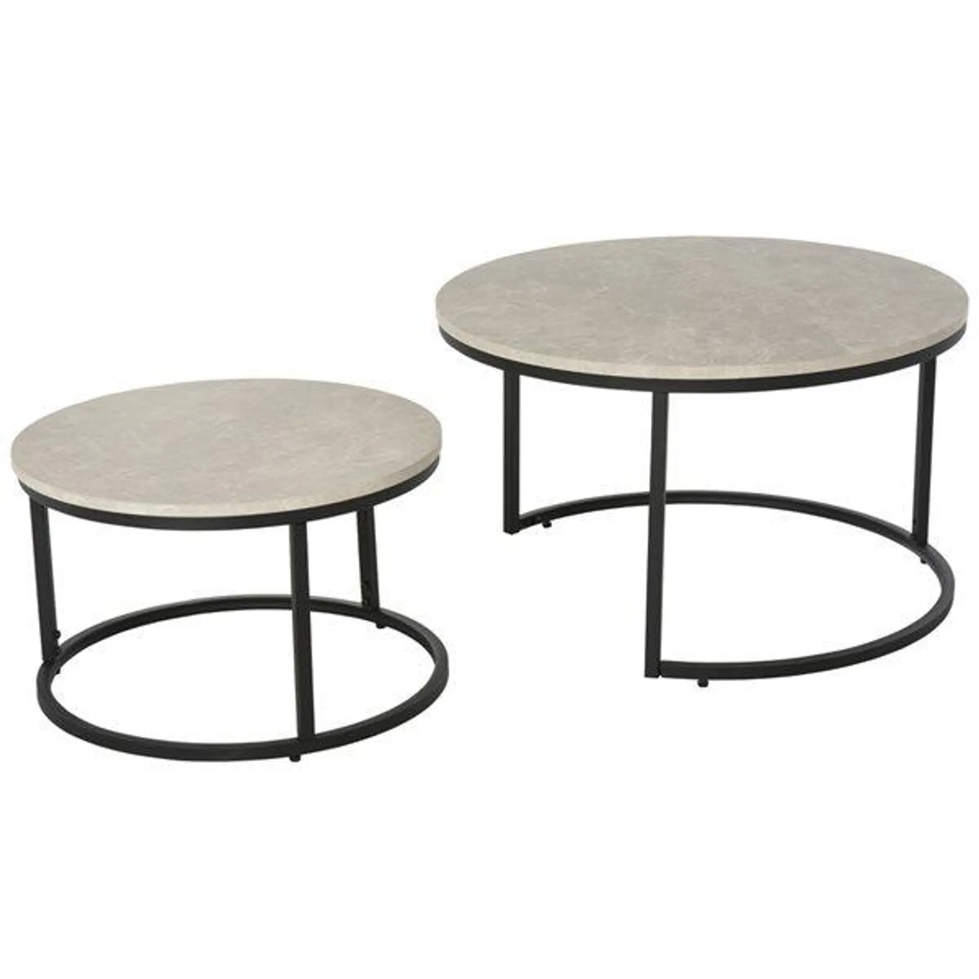 Table d'appoint par HOMCOM gris et noir, ensemble de 2