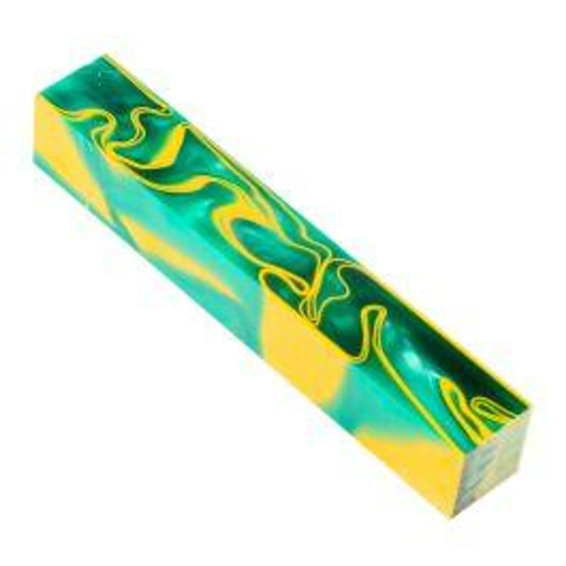 Bloc de crayon Kirinite vert et jaune 3/4’’ x 3/4’’ x 5’’