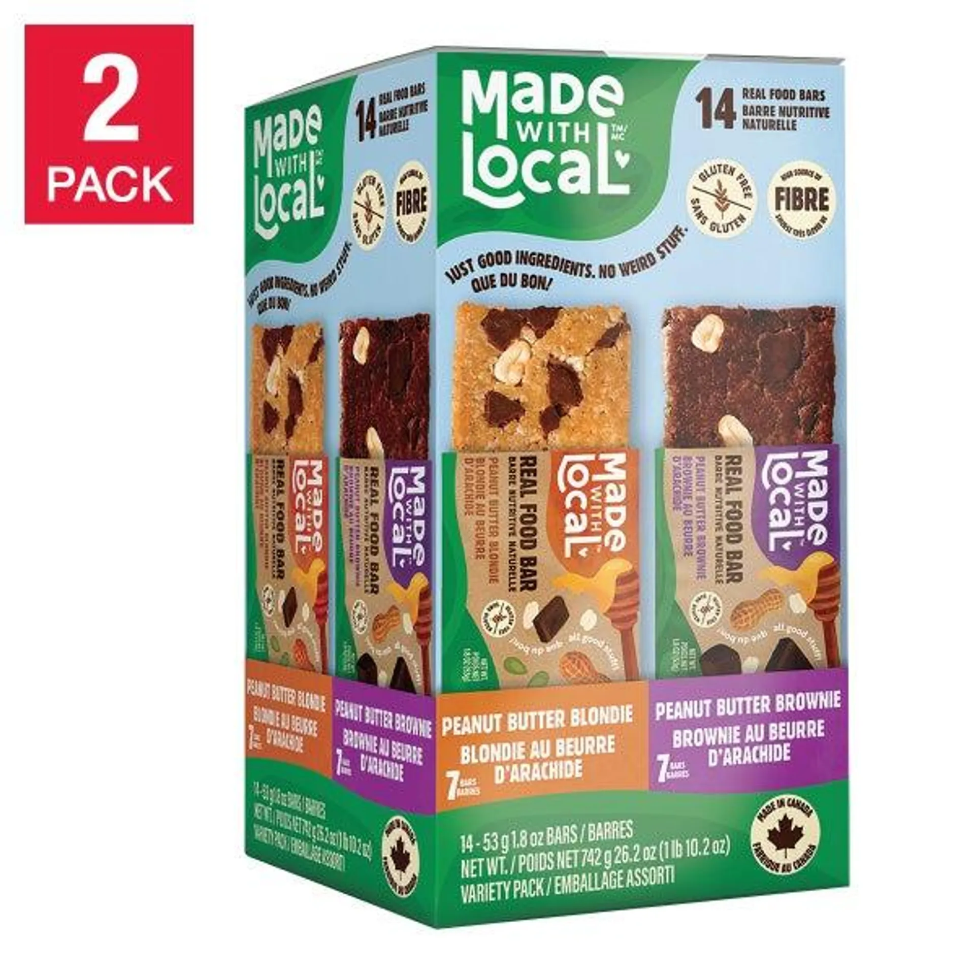 Made with Local Real Food Bars, 28 × 53 g