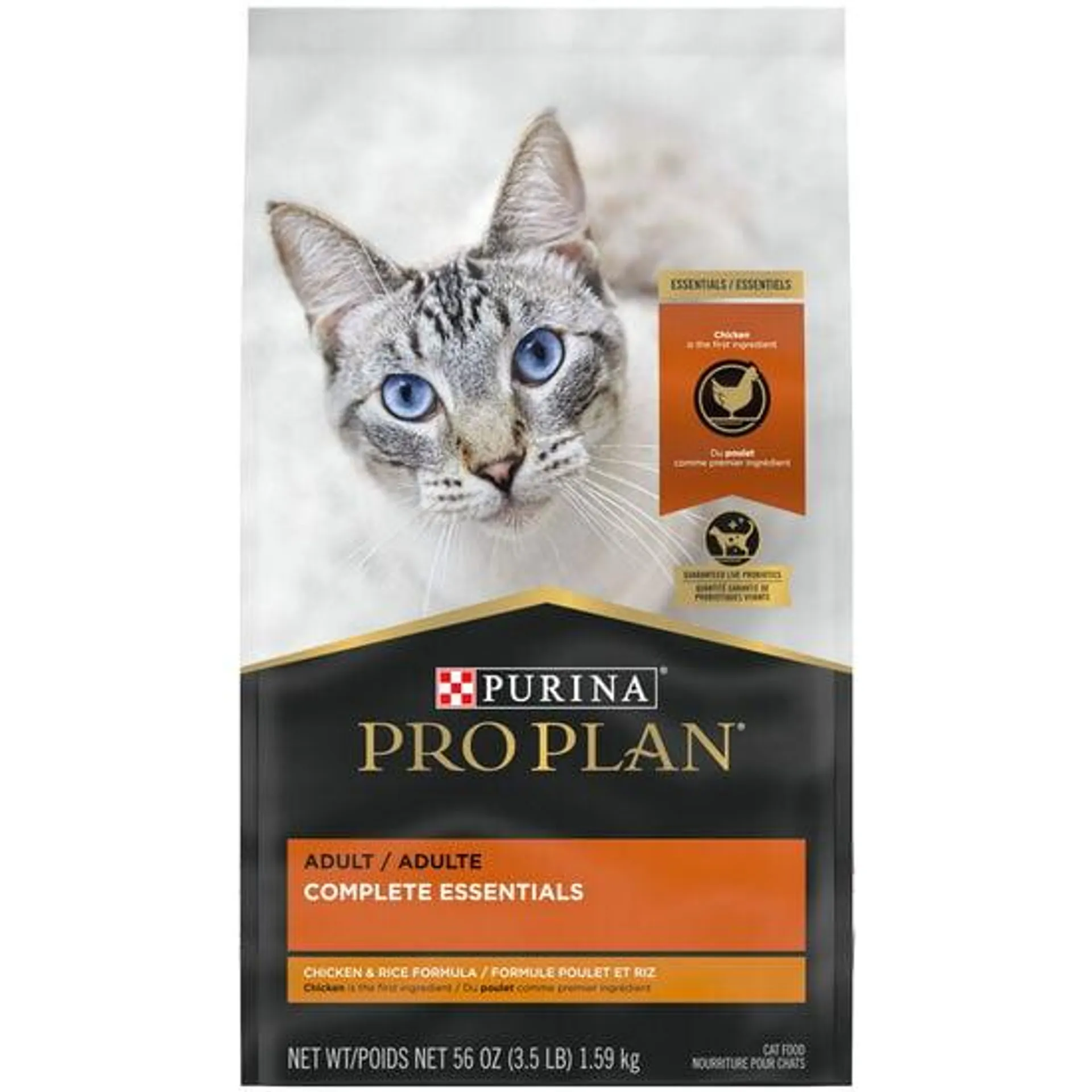 Nourriture sèche formule « Complete Essentials » au poulet et riz pour chats, 1,59 kg