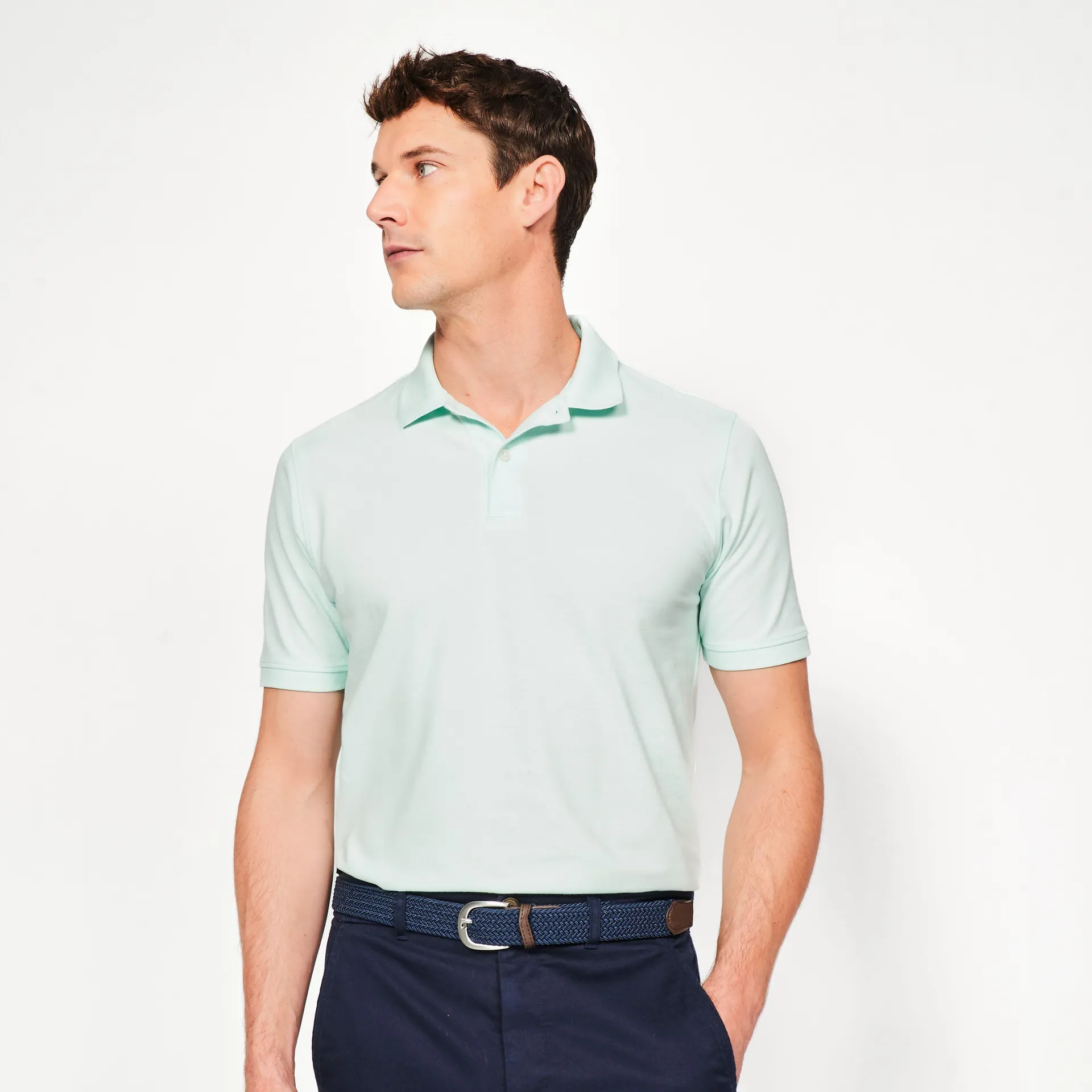 Polo de golf en coton à manches courtes homme, MW 500