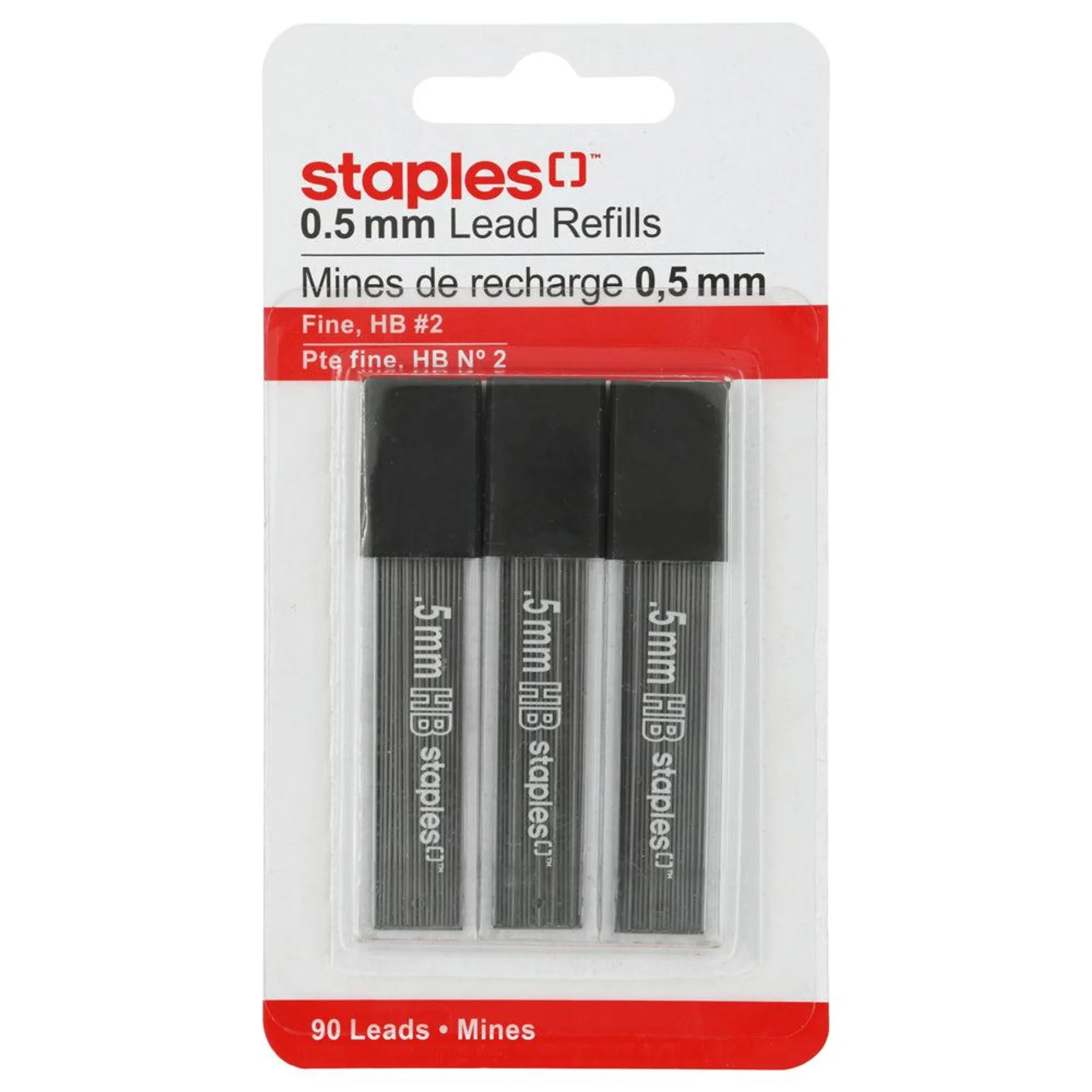 Staples - Mines de rechange pour portemine - 0,5 mm - HB - 90 mines