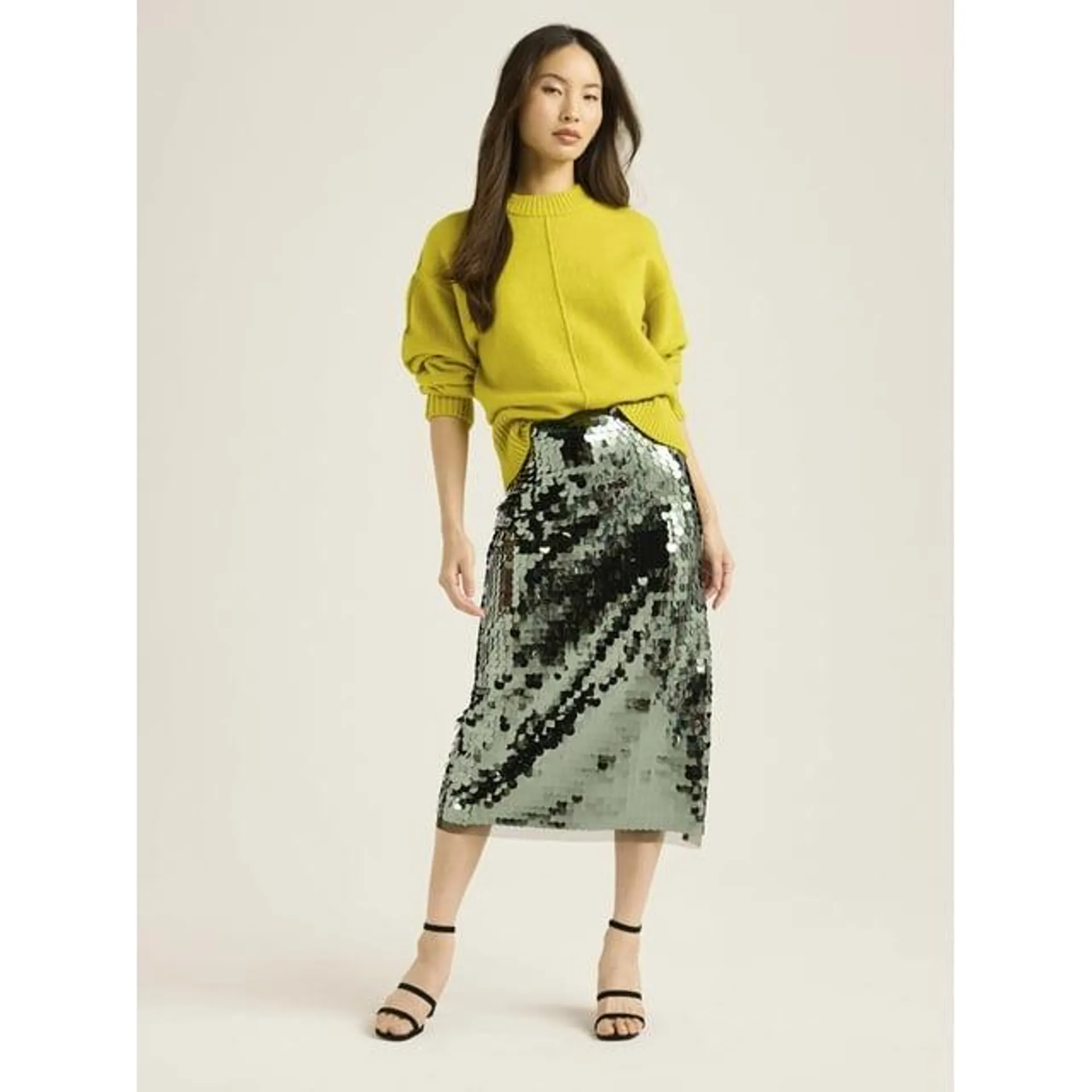 Scoop Women's & Women's Plus Paillette Sequin Midi Skirt, Sizes XS-4X