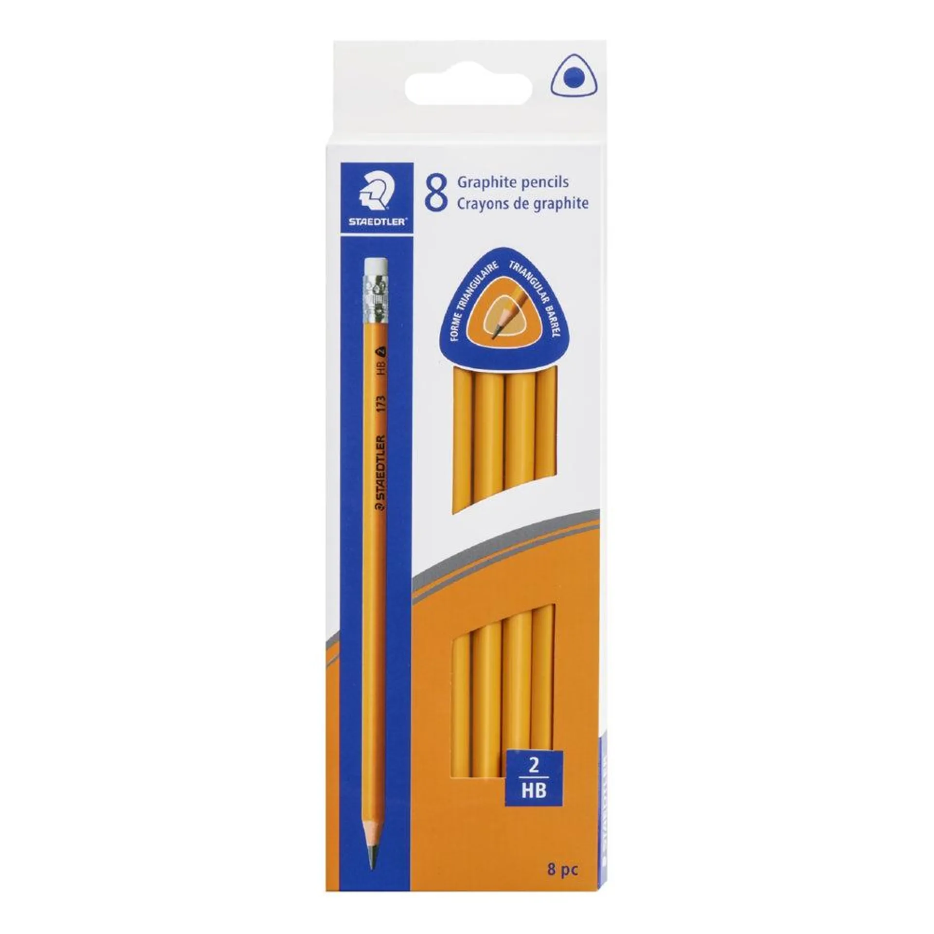 Staedtler - Crayons graphite triangulaires extrudés, n° 2 HB - paquet de 8