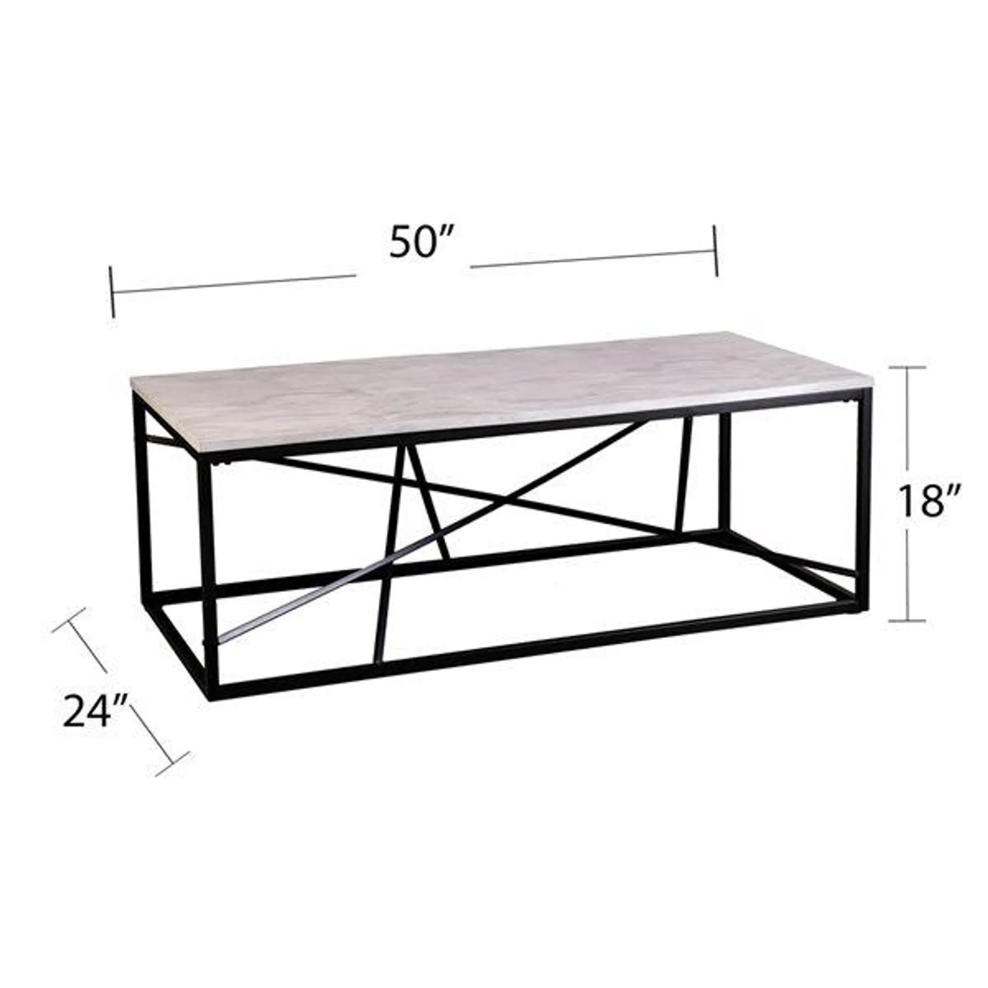 Table basse Annie par Southern Enterprises en composite similimarbre