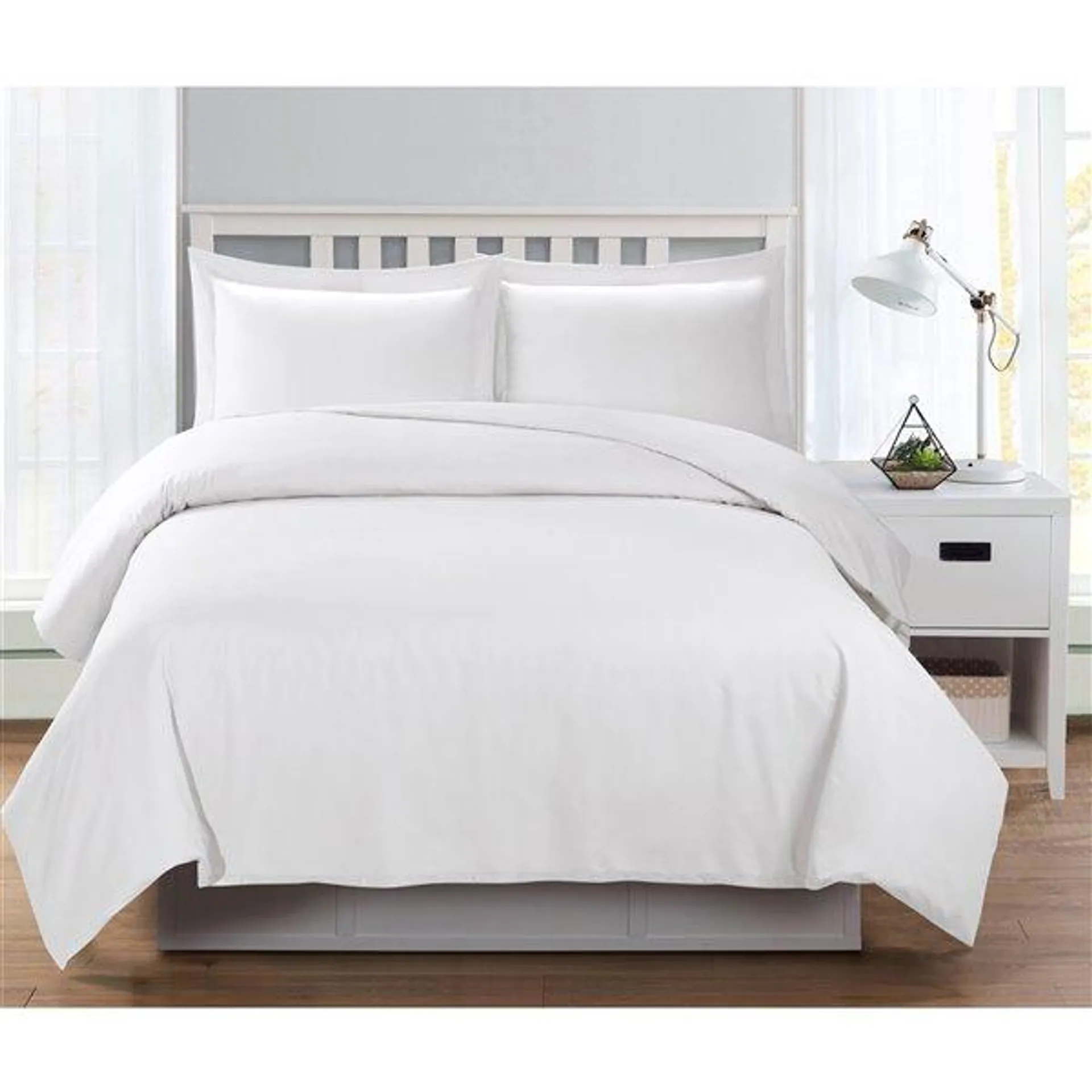 Ensemble de housse de couette blanc très grand lit par Swift Home, 3 mcx