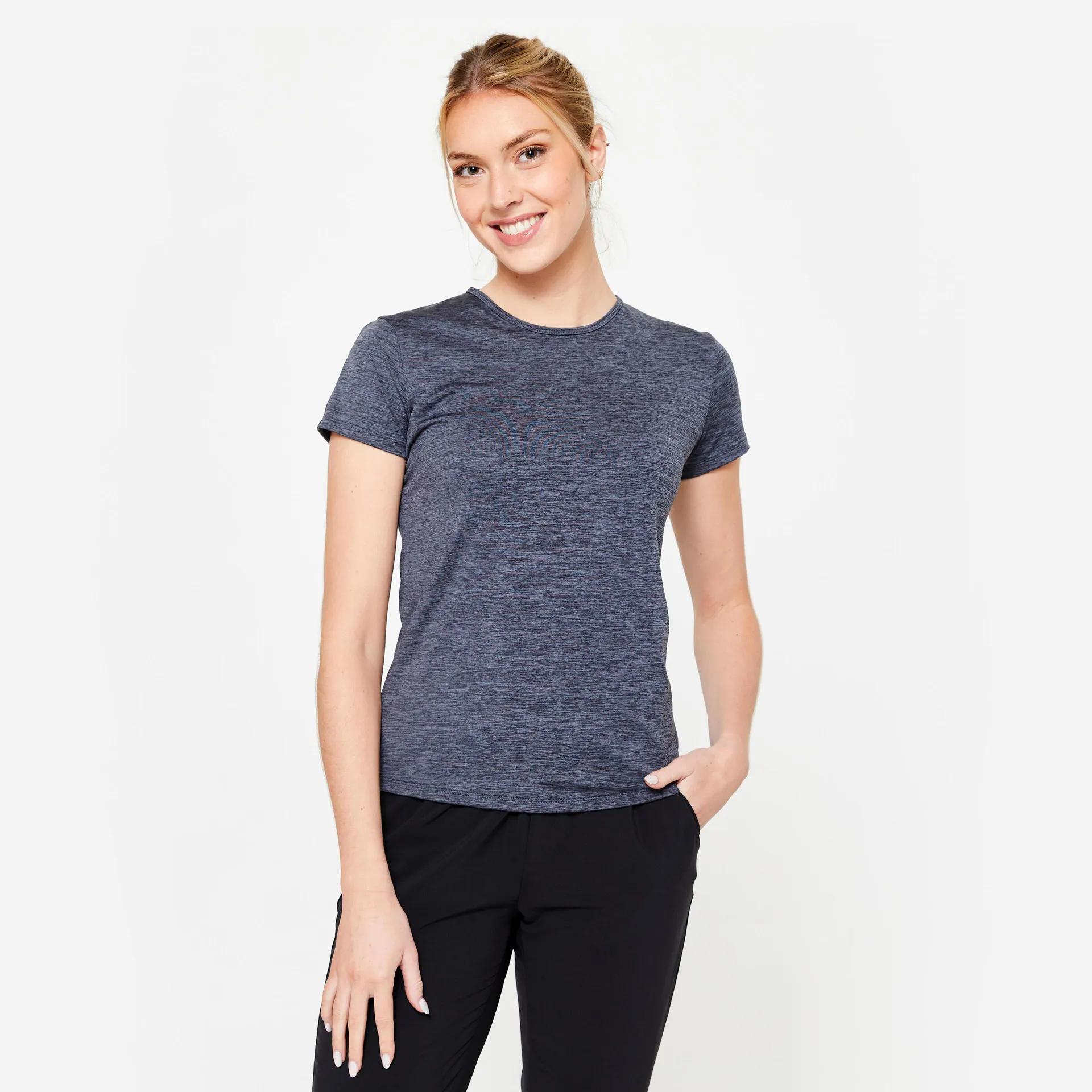 T-shirt d'entraînement femme – 100 gris chiné